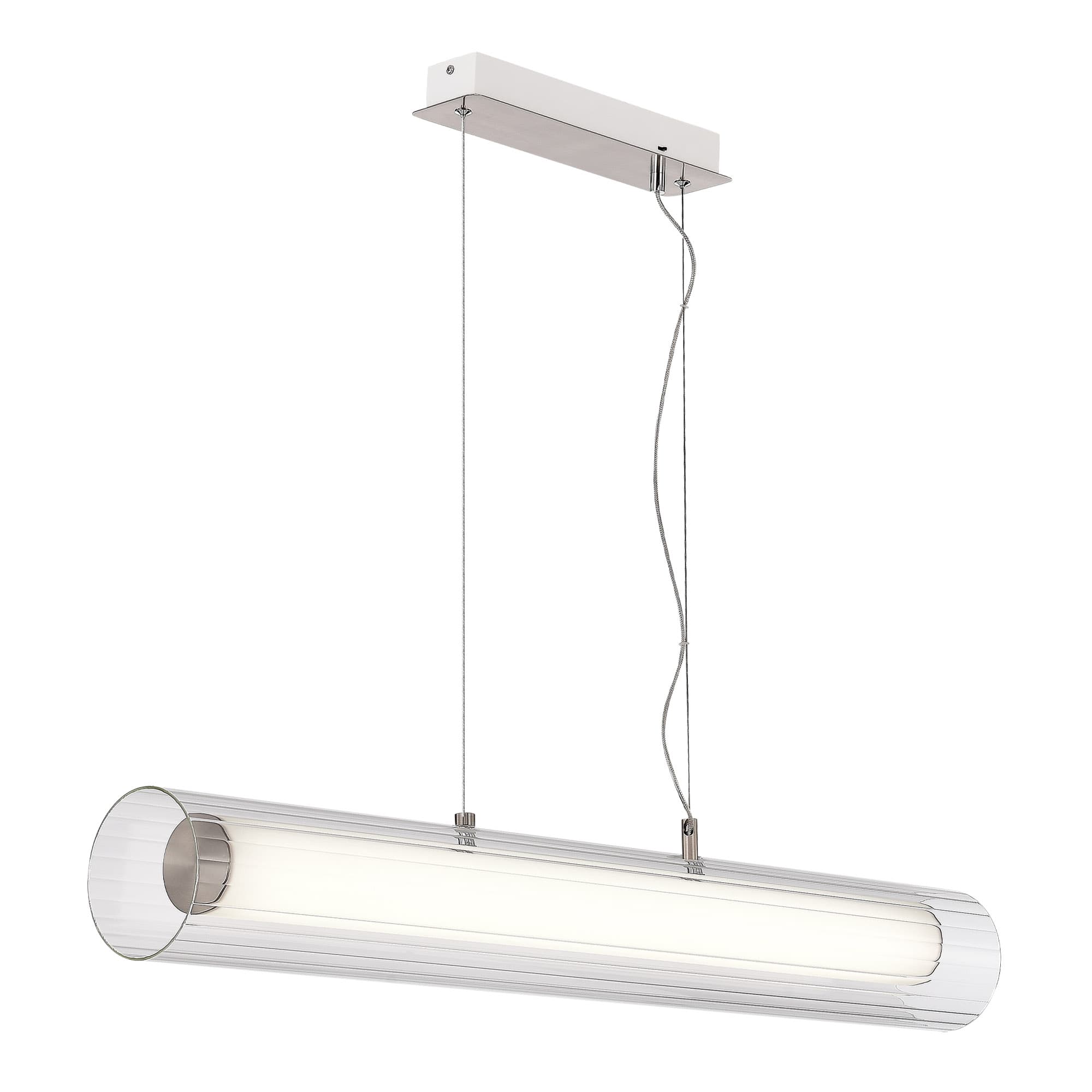ST LUCE SL2010.103.01 Светильник подвесной Никель/Белый, Прозрачный LED 1*33W 3000K/4000K