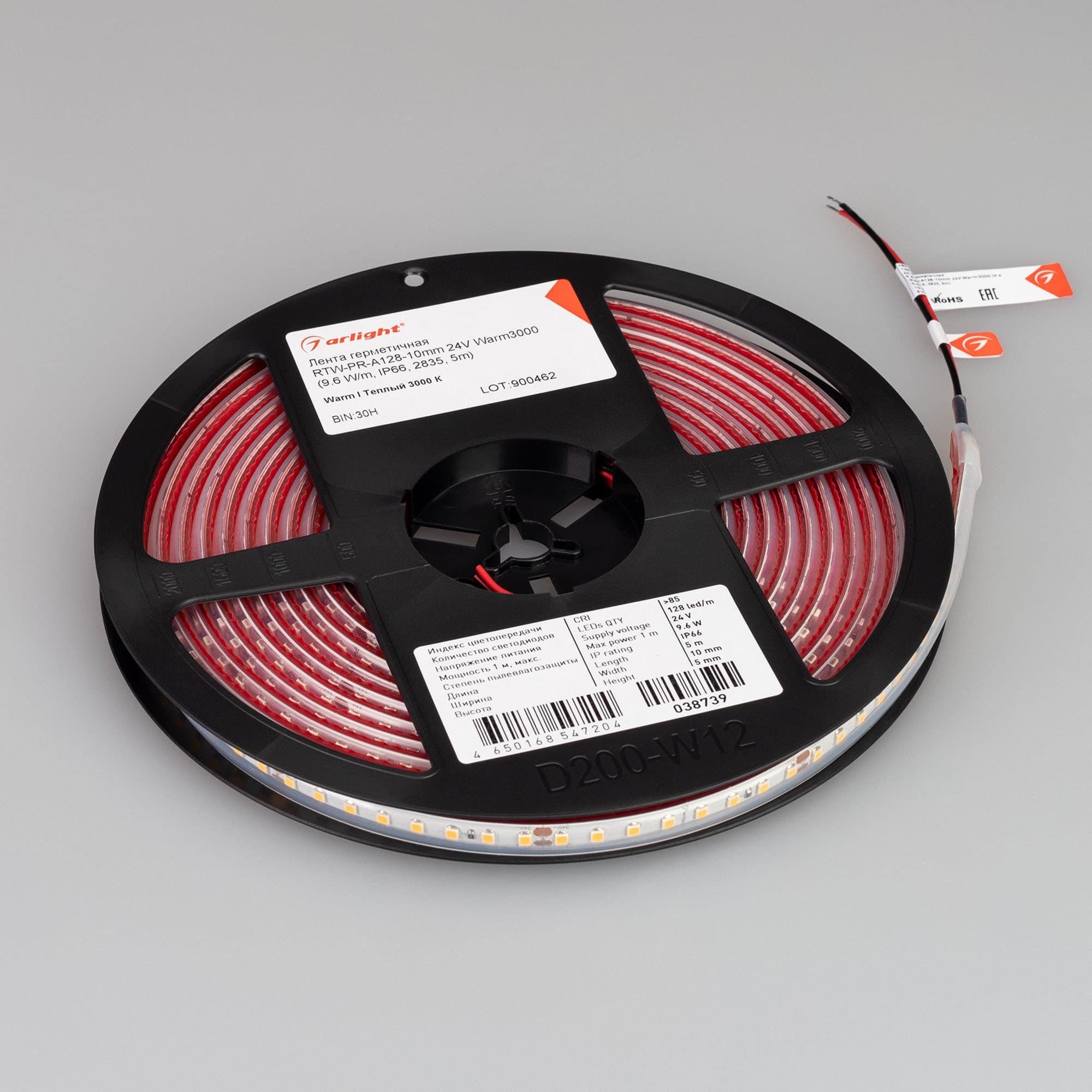 Arlight Лента герметичная RTW-PR-A128-10mm 24V Warm3000 (9.6 W/m, IP66, 2835, 5m) (9.6 Вт/м, IP66) 038739 — миниатюра 2