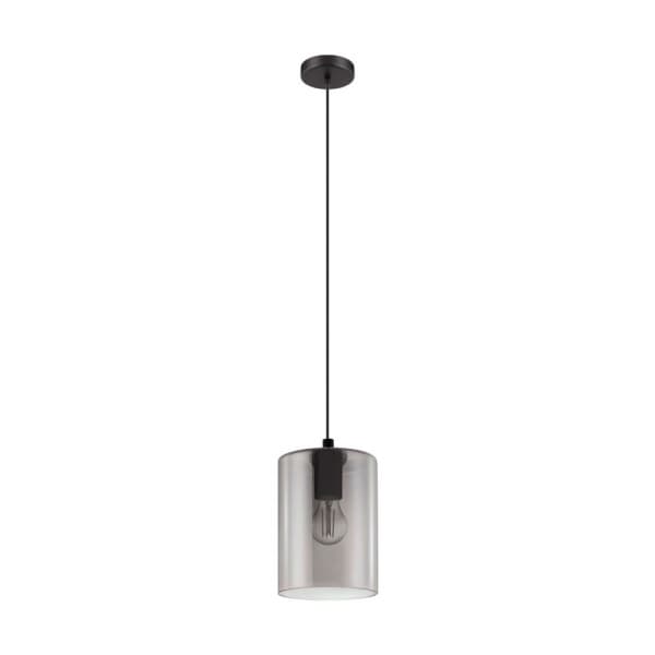 Eglo 98585 Подвес CADAQUES 1, 1х40W (E27), 160, H1100, cталь, черный /дымчатое стекло, черный-прозрачный — миниатюра 1