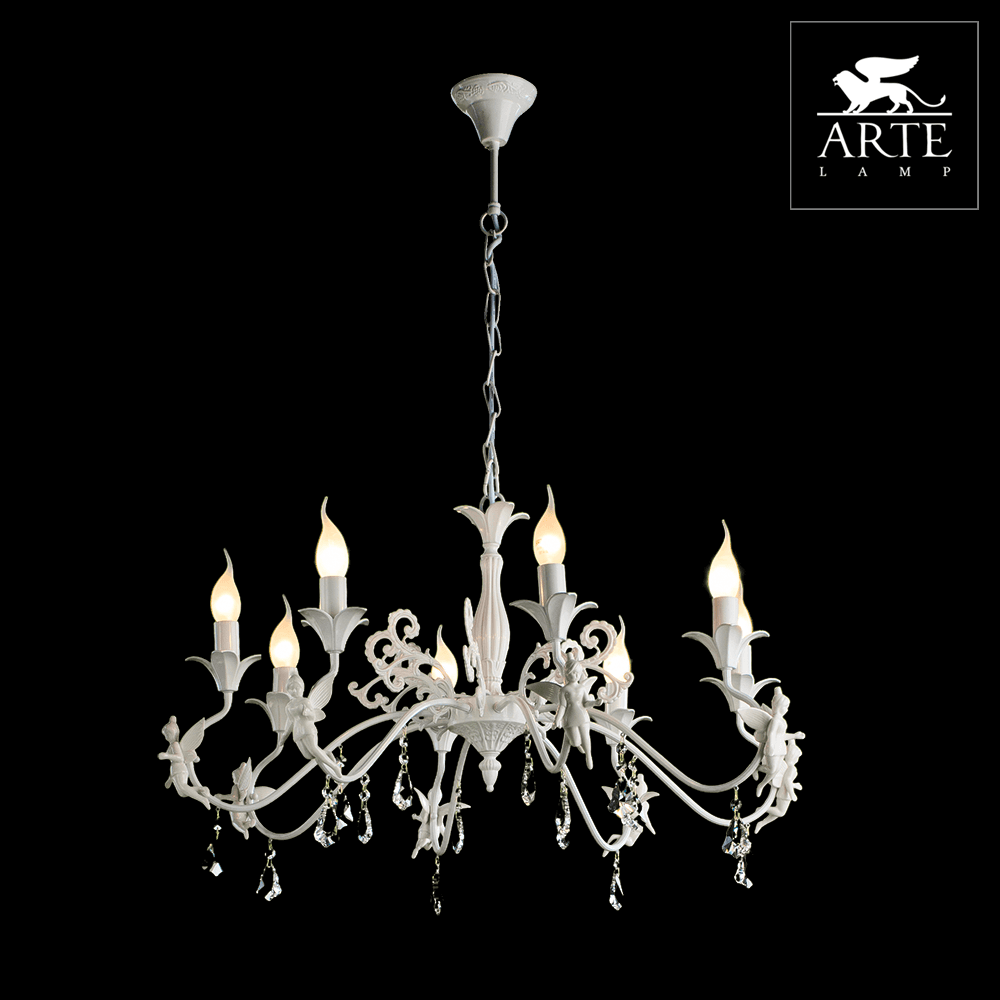 Arte Lamp Angelina Белая Люстра 40W E14 A5349LM-8WH — миниатюра 2