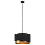 Eglo 39925 Подвесной потолочный светильник (люстра) MANDERLINE, 1x40W, E27, H1500, Ø450, сталь, черный/текстиль, черный, латунь