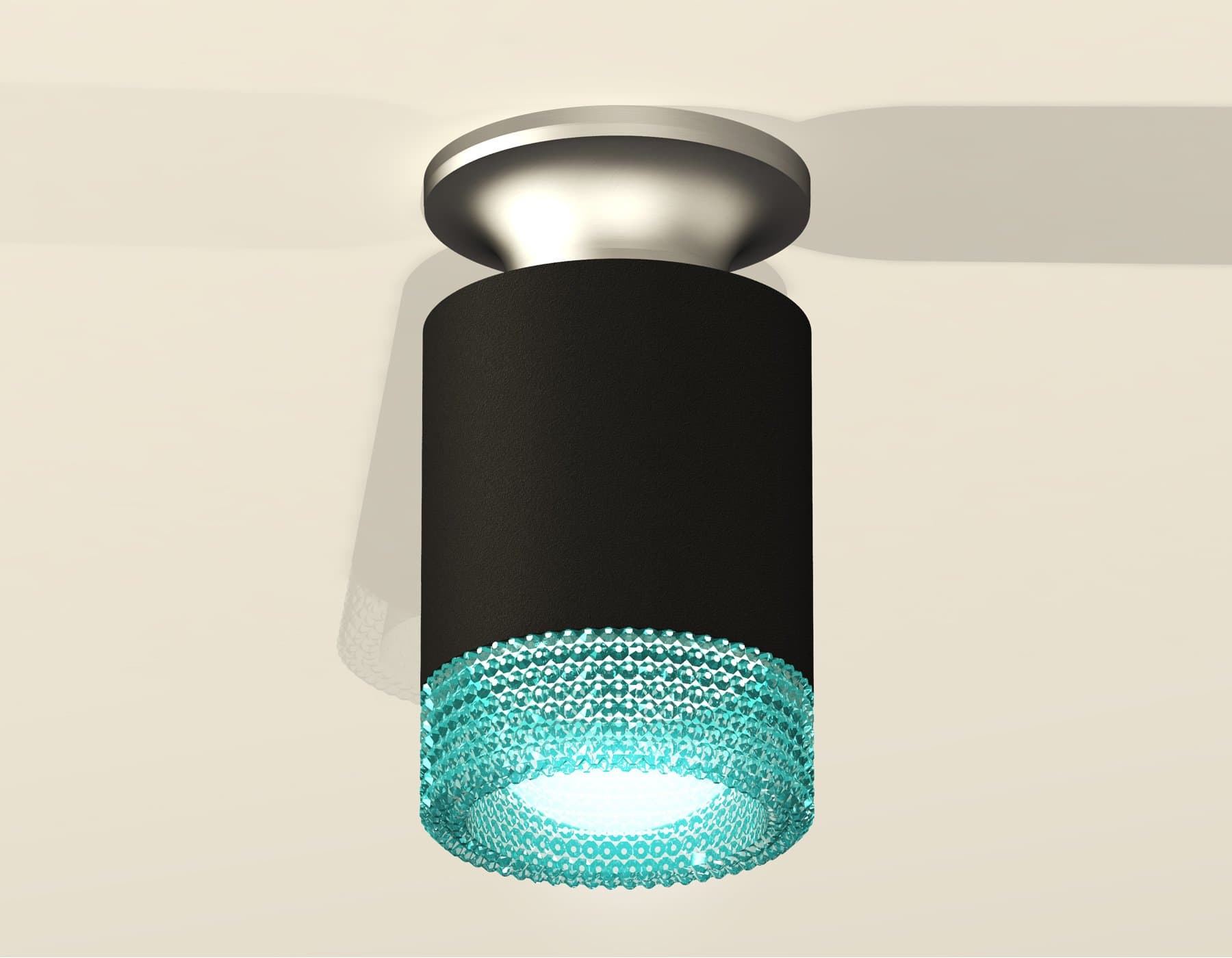Ambrella Комплект накладного светильника XS6302142 SBK/MCH/BL черный песок/хром матовый/голубой MR16 GU5.3 (N6904, C6302, N6153) — миниатюра 2