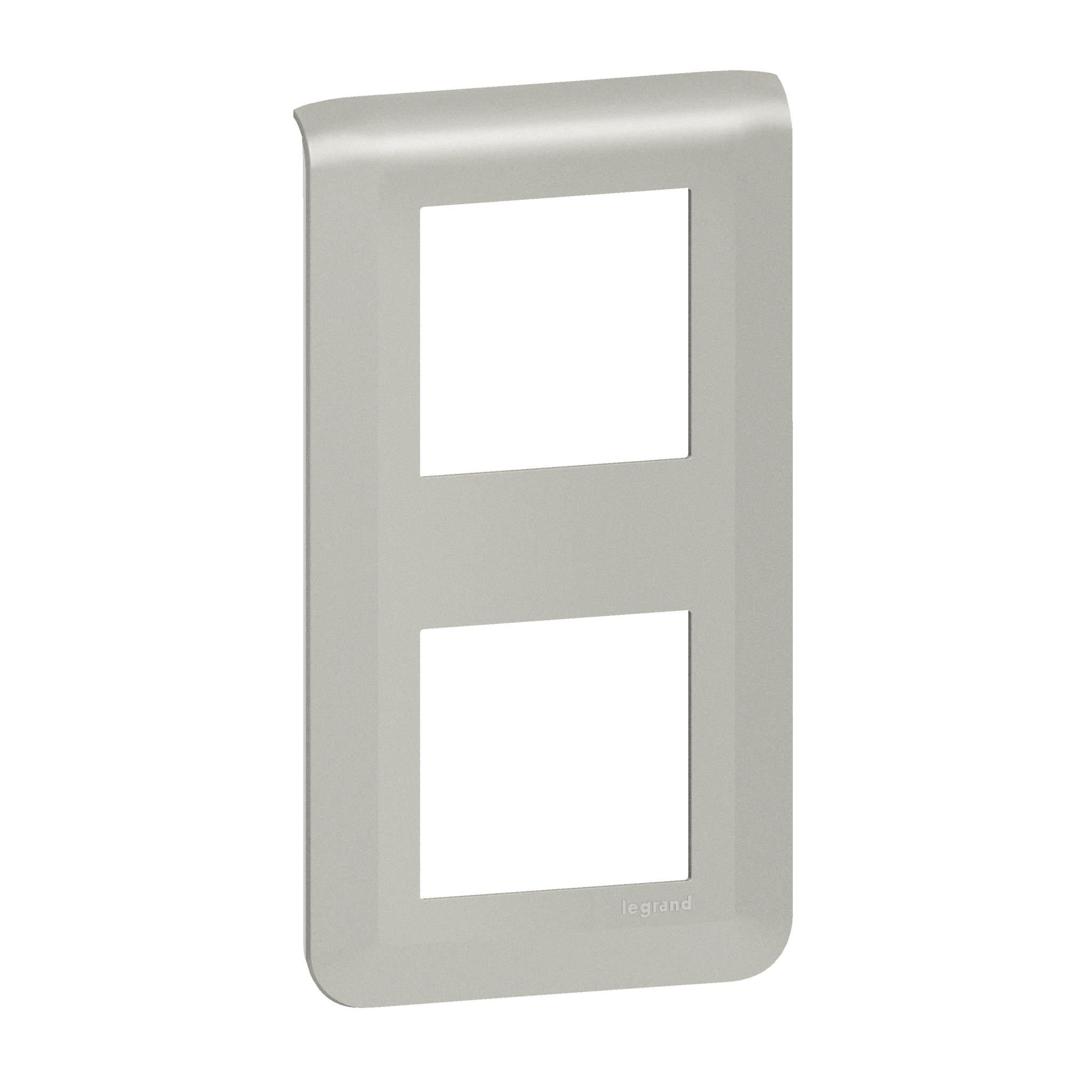 Legrand Mosaiс Рамка - Программа Mosaic - 2х2 модуля - вертикальная - алюминий 079322L — миниатюра 3