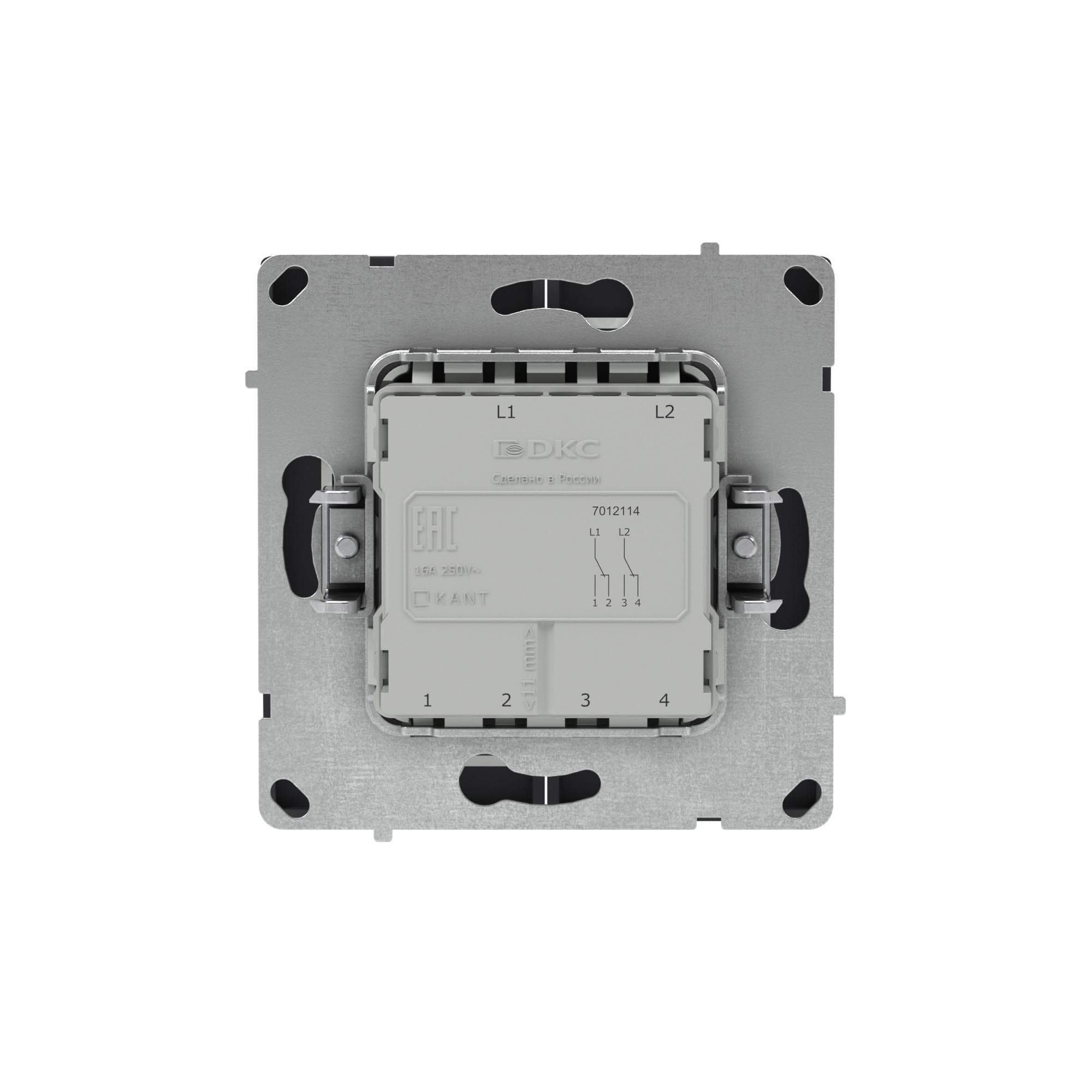 DKC KANT Переключатель двухклавишный, черный уголь — миниатюра 3