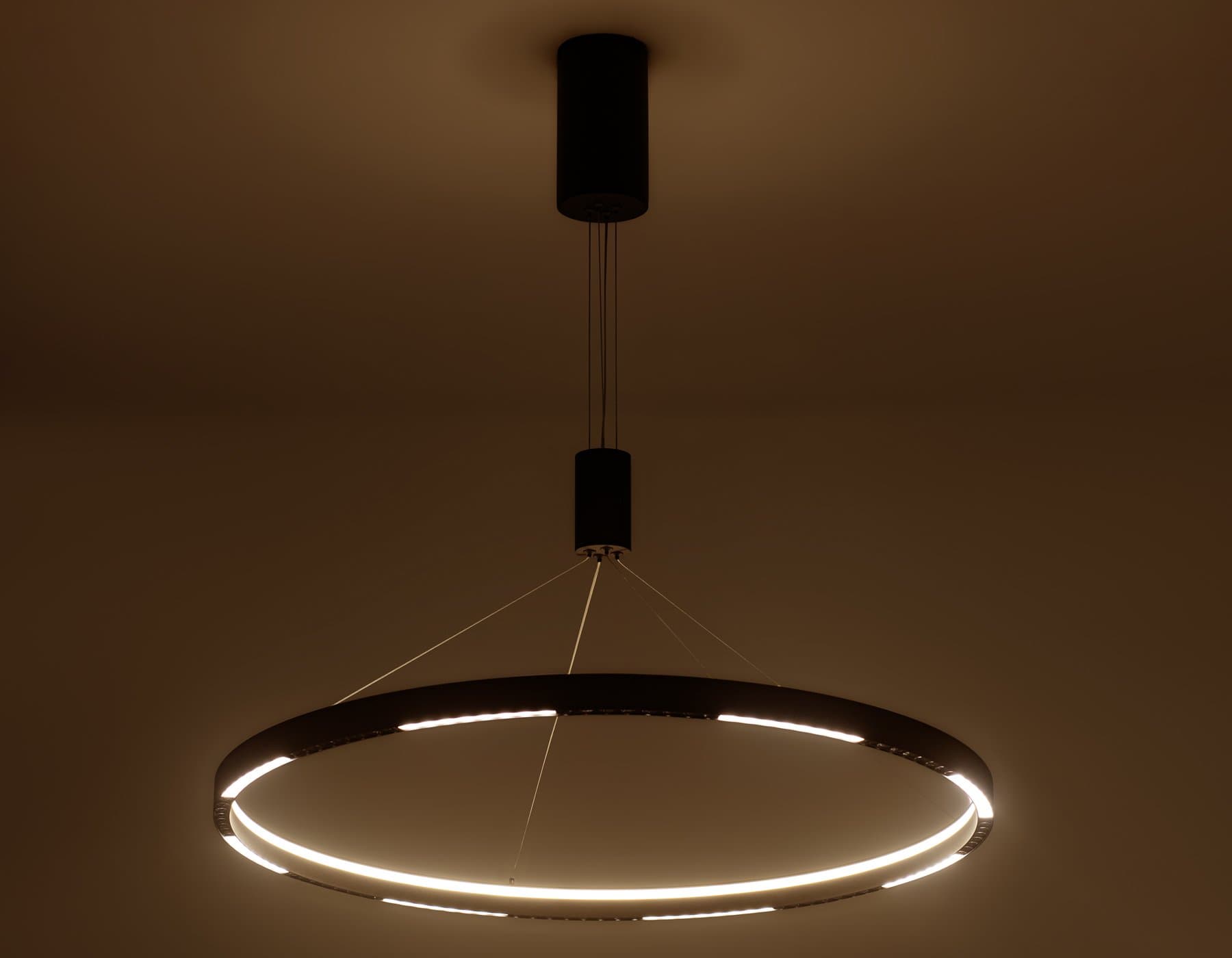 Ambrella Светильник подвесной светодиодный FL5856 BK черный 40W 3000K/4200K/6400K D800*860 (без ПДУ) — миниатюра 4