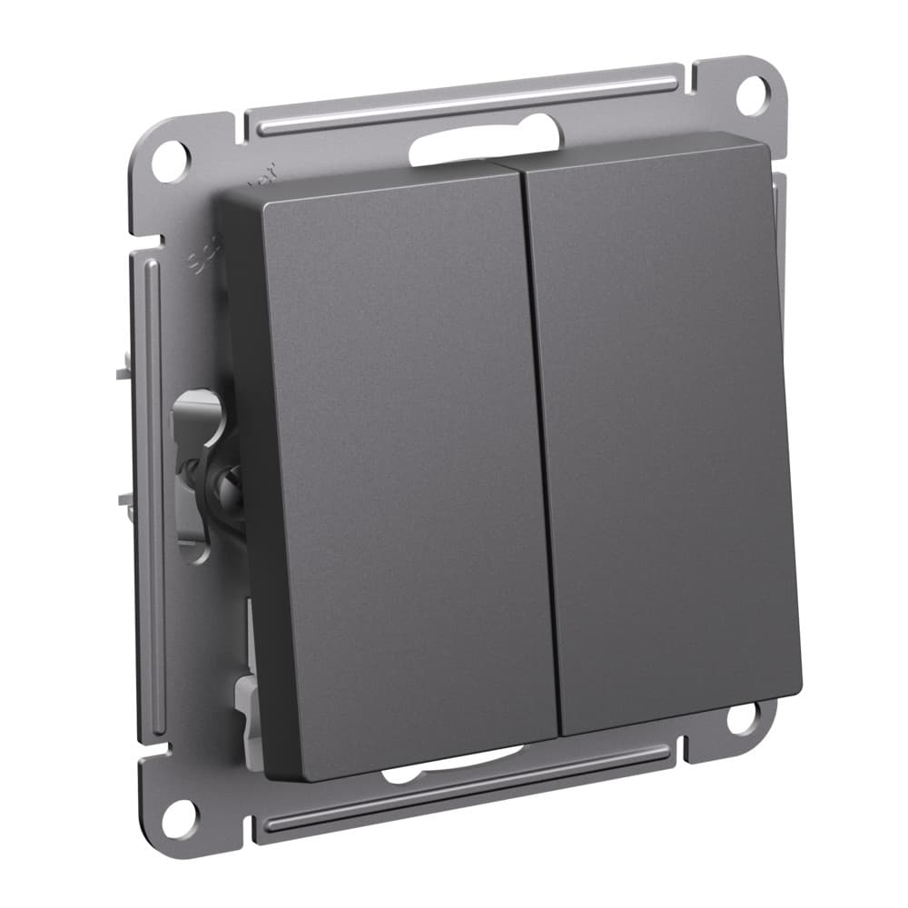 Systeme Electric AtlasDesign Базальт Выключатель 2-клавишный, сх.5, 10АХ, механизм