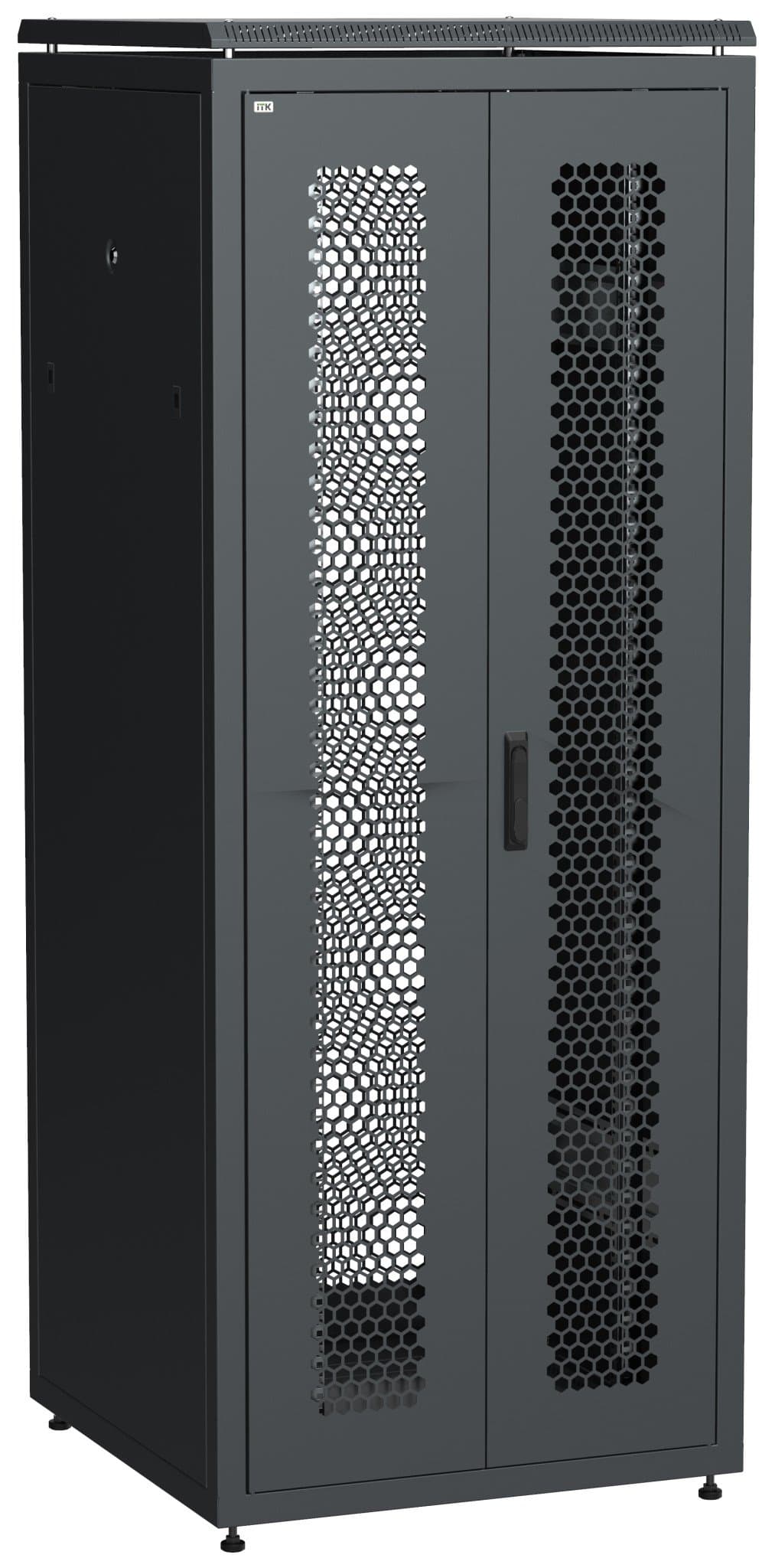 IEK LINEA N ITK 42U 800х800мм распашная перфорированная дверь, задняя перфорированная черный LN05-42U88-2PP