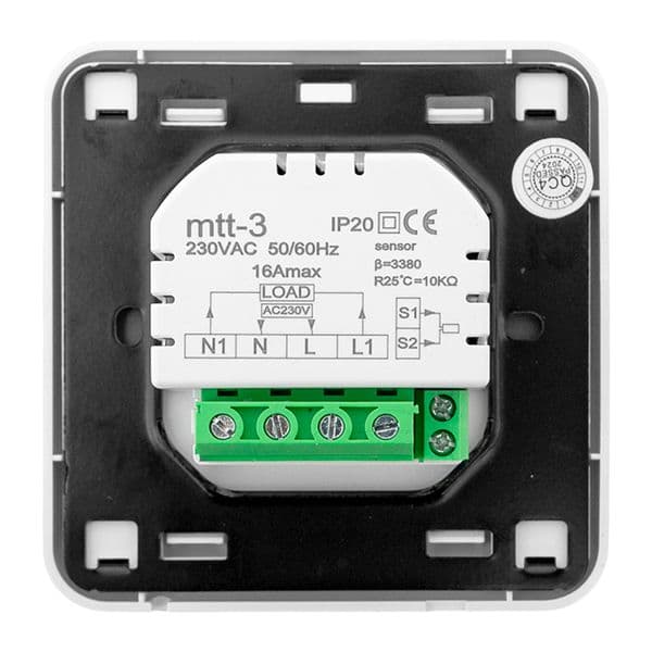 EKF Термостат для теплых полов механический mtt-3 белый 16 A 230В — миниатюра 4