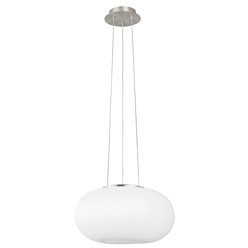 Eglo 86814 Подвес OPTICA, 2х60W (E27), ?350, никель мат./опаловое стекло, белый