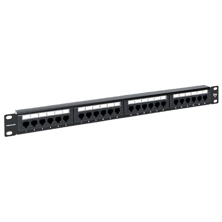 EKF Патч-панель TERACOM 19'' Cat.5E 1U неэкранированная UTP 24 порта RJ-45 110 IDC с органайзером