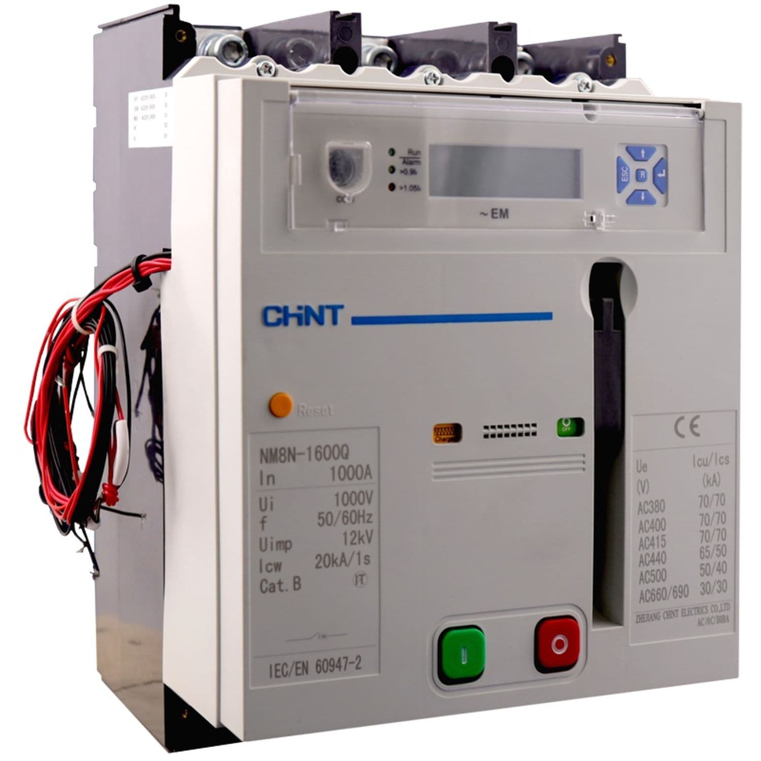 CHINT Авт. выкл. NM8N-1600Q EM 3P 1600А 70кА с электр. расцепителем, LCD, МП 230AC (R)