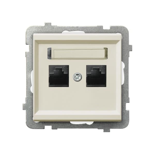 Ospel Sonata Бежевый Розетка компьютерная 2-я, категория 5e, RJ-45, без рамки GPK-2R/K/m/27