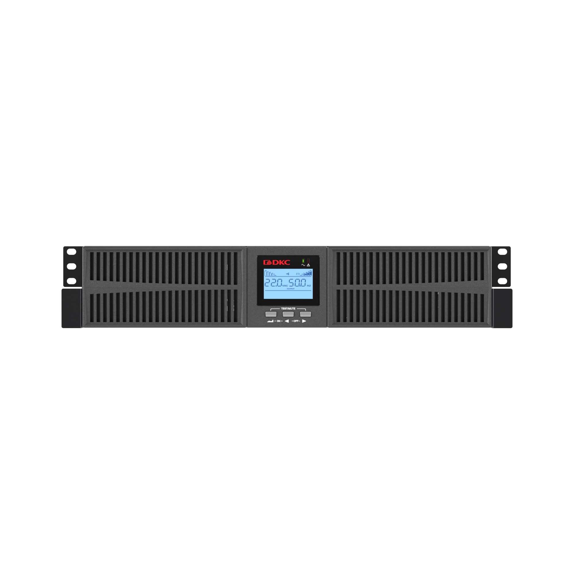 DKC Онлайн ИБП ДКС серии Small Rackmount, 1000 ВА/900 Вт, 1/1, 6xIEC C13,EPO, USB, RS-232, RJ45, Rack 2U, без АКБ, 9Ач — миниатюра 3