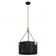 Eglo 39944 Подвесной потолочный светильник (люстра) POTOSI, 1x40W, E27, H1500, Ø400, сталь, черный/крафт бумага, дерево, черный, коричневый