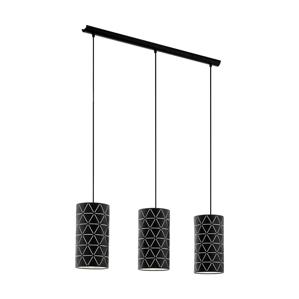 Eglo 98353 Подвес RAMON, 3х40W (E27), L860, B160, H1100, сталь, черный/пленка, белый