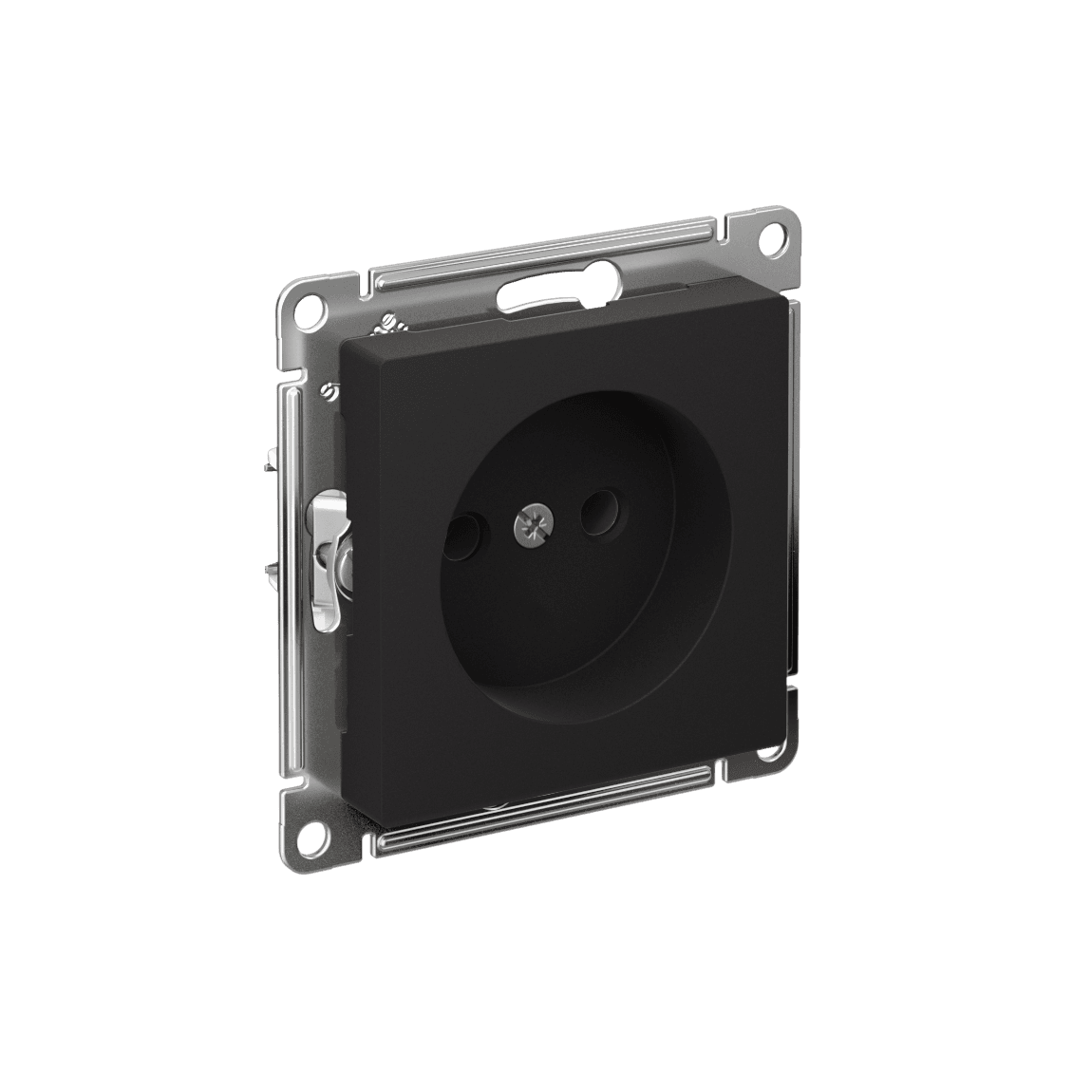 Systeme Electric AtlasDesign Карбон Розетка без заземления без шторок, 16А, мех., быстрозажим. клем. — миниатюра 1