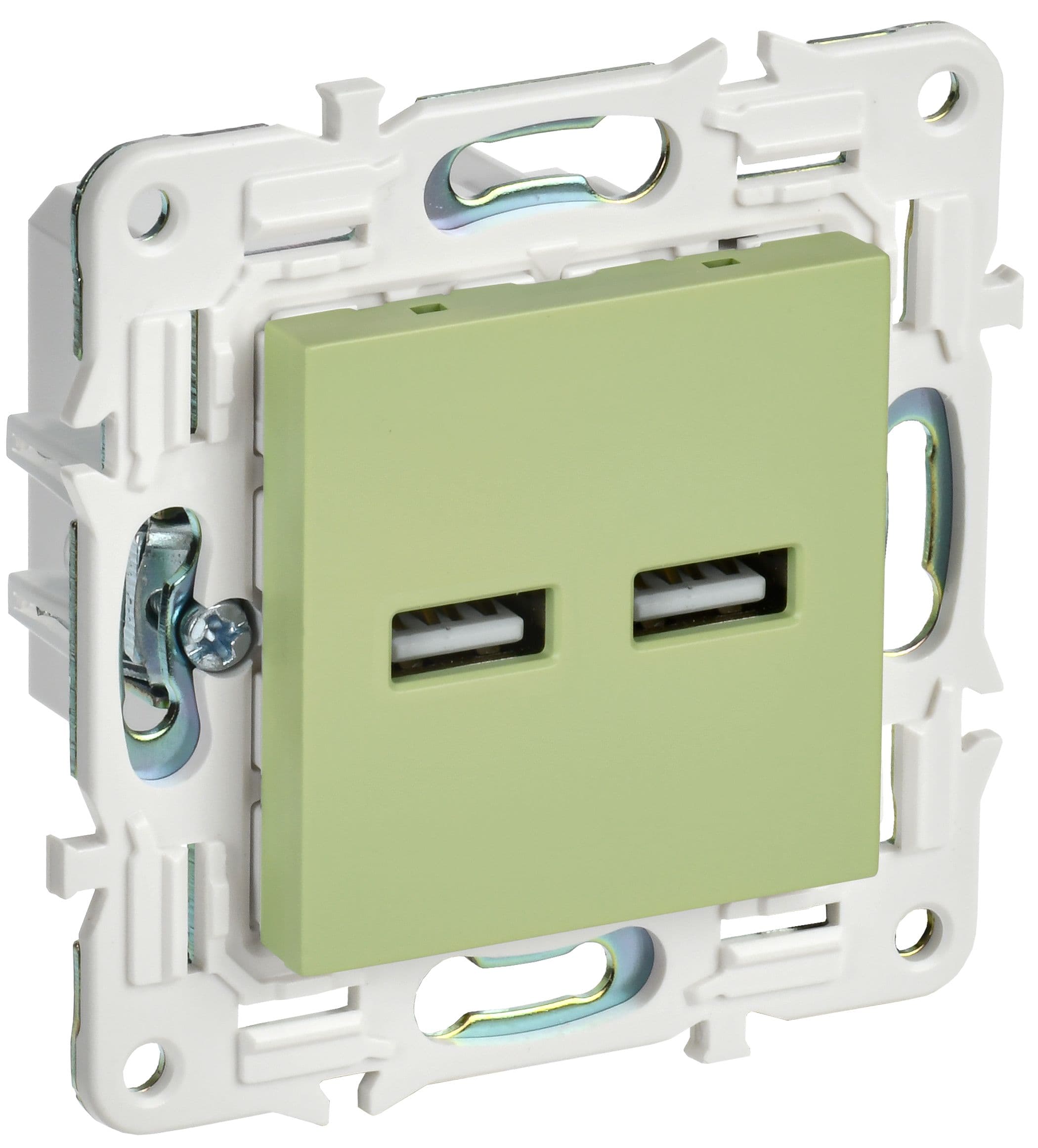 IEK SKANDY Мятный Розетка USB A+A 3,1А SK-R15G