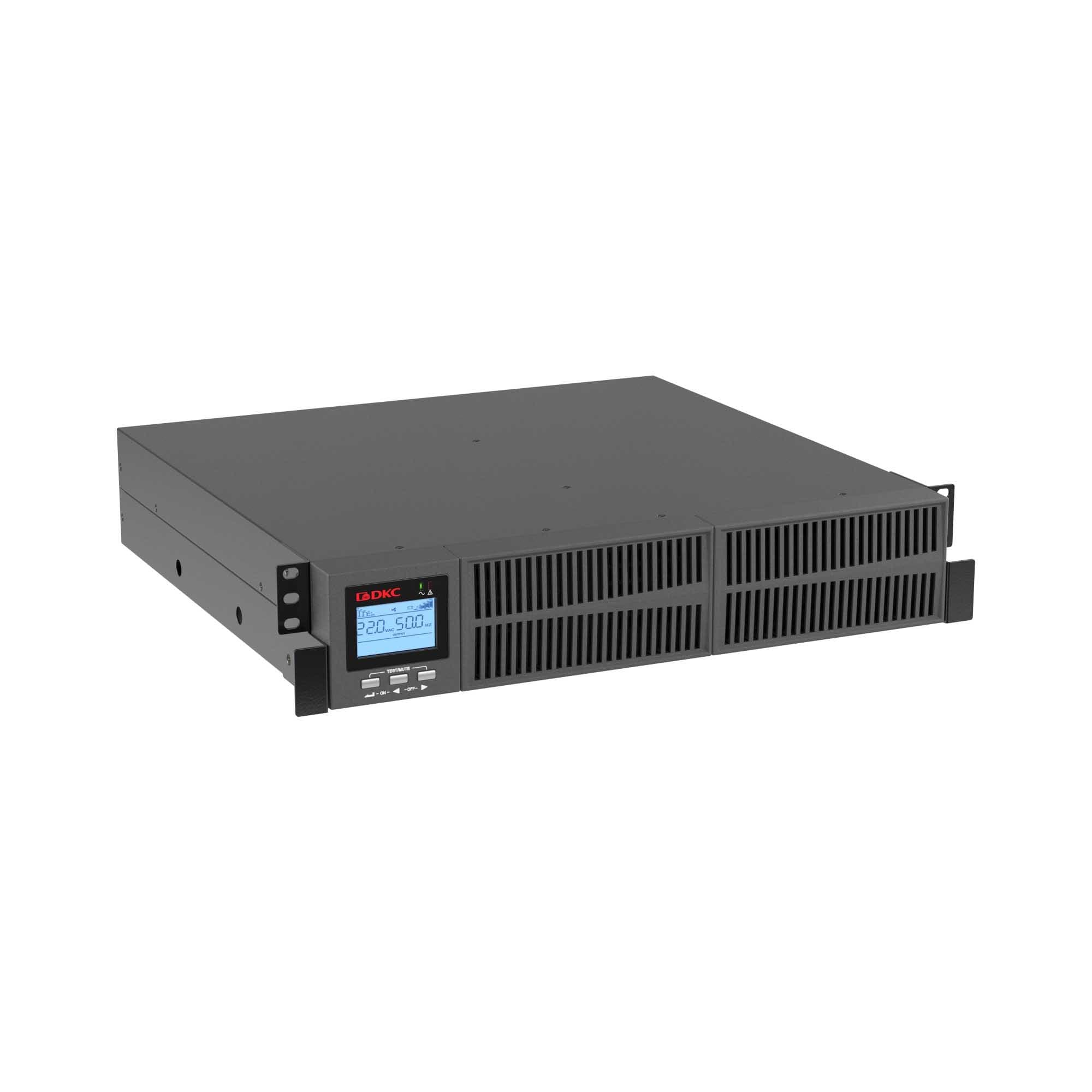 DKC Онлайн ИБП ДКС серии Small Rackmount, 2000 ВА/1800 Вт, 1/1, 8xIEC C13, EPO, USB, RS-232, RJ45, Rack 2U, 4x9Ач — миниатюра 2
