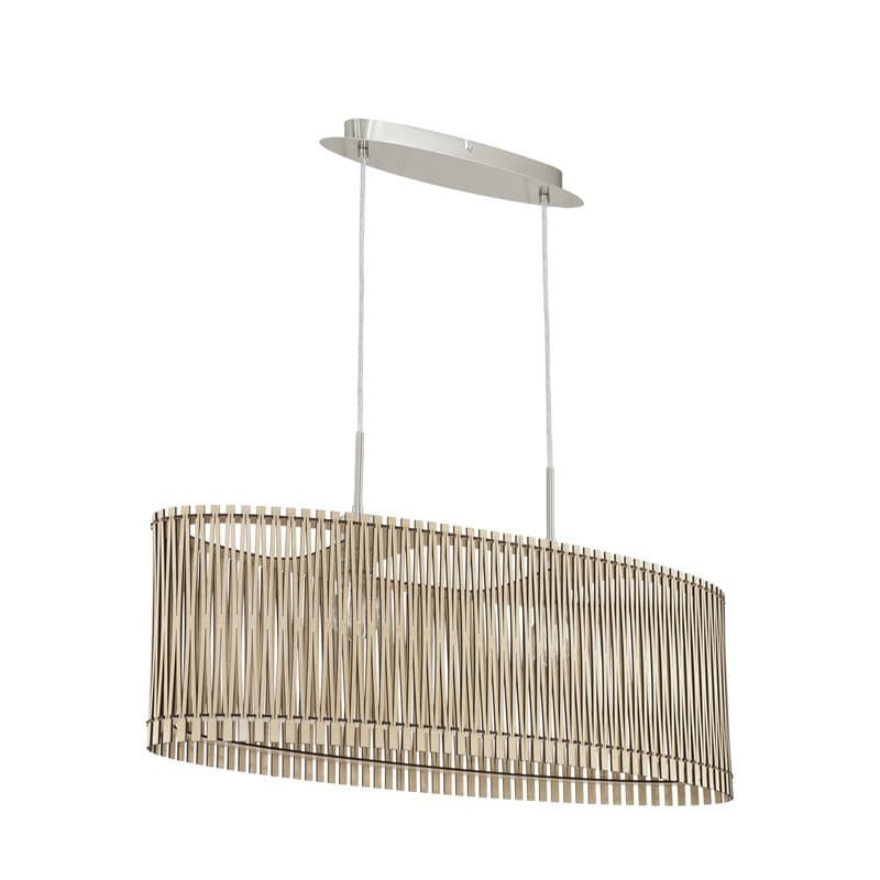 Eglo 96194 Подвес SENDERO, 2х60W(E27), L775, B250, H1300, сталь, никель мат./дерево, клен