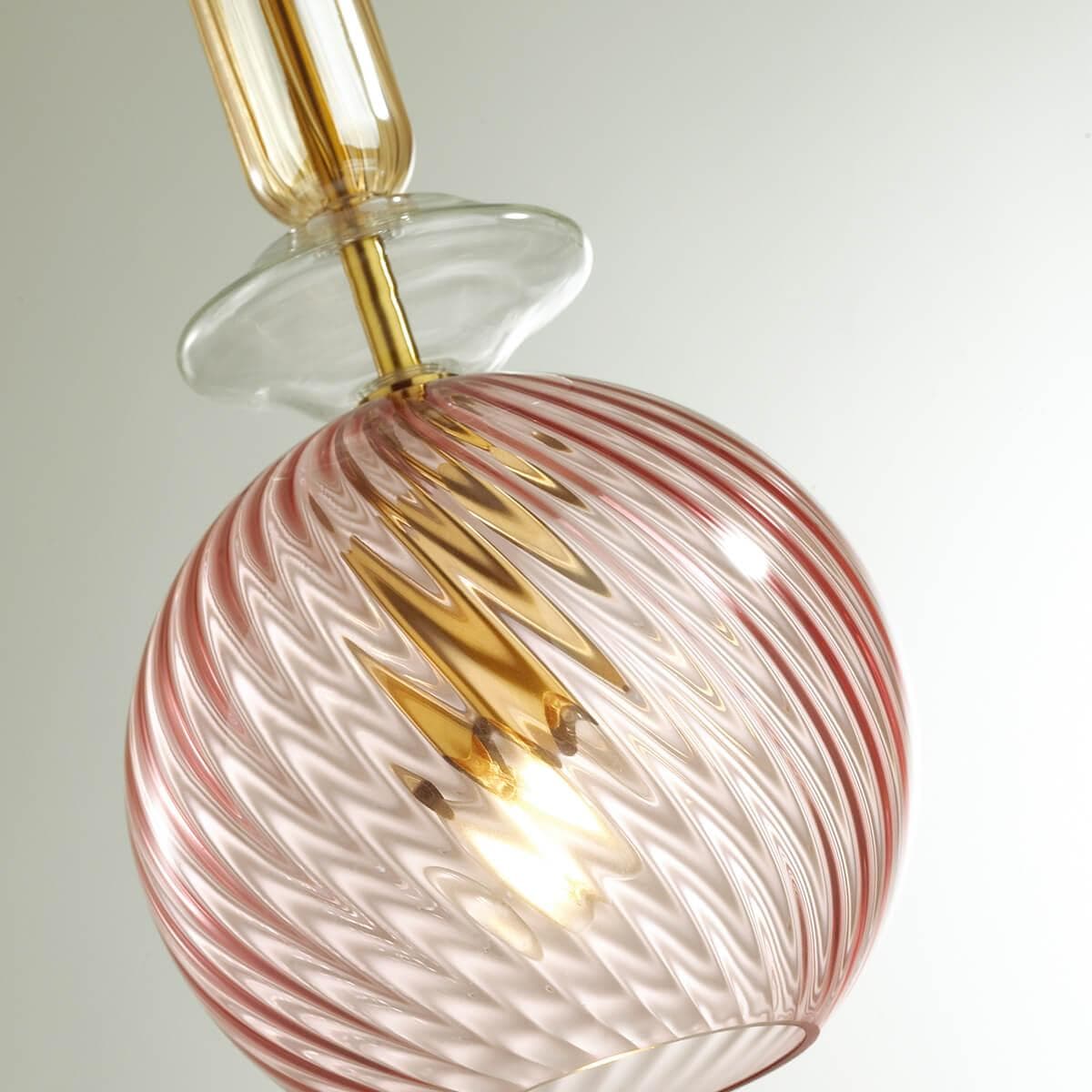 Odeon Light 4862/1 PENDANT ODL21 286 розовый/золото Подвес E27 1*60W BELLA — миниатюра 3