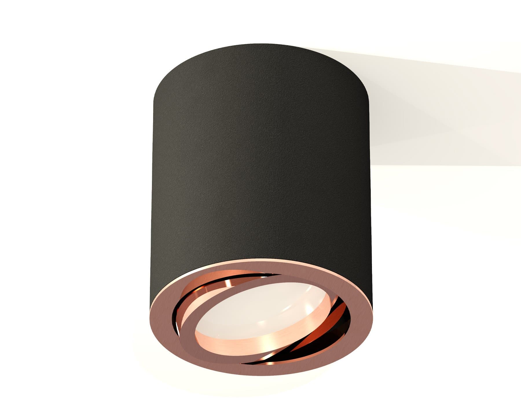 Ambrella Комплект накладного поворотного светильника XS7422004 SBK/PPG черный песок/золото розовое полированное MR16 GU5.3 (C7422, N7005) — миниатюра 3