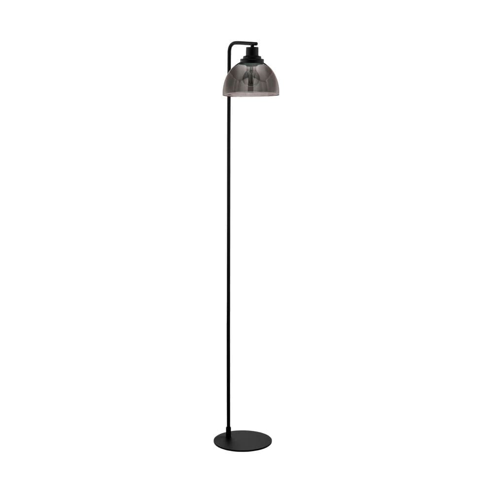 Eglo 98387 Торшер BELESER, 1х60W (E27), L260, B205, H1505, сталь, черный/дымчатое стекло, черный-прозрачный