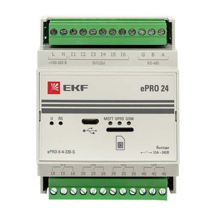 EKF PROxima Модуль базовый ePRO удаленного управления 6вх\4вых 230В GSM ePRO-6-4-230-G — миниатюра 2