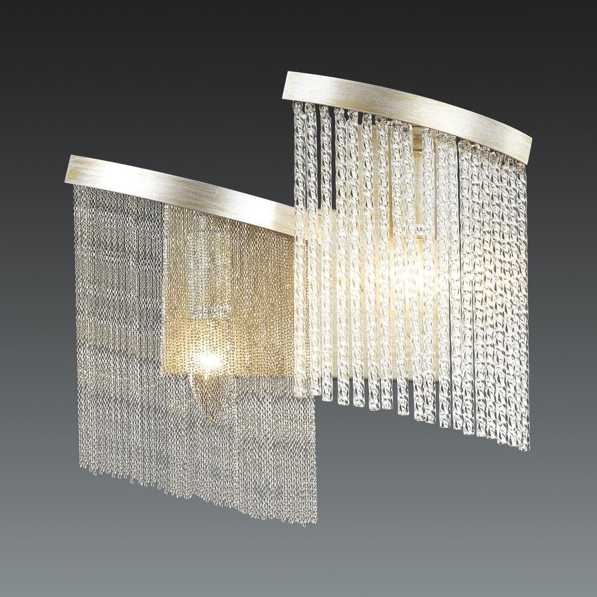Odeon Light 4630/2W ODL20 417 серебристый/стекло/металл.цепочки Бра E14 2*40W 220V GRAZA — миниатюра 3