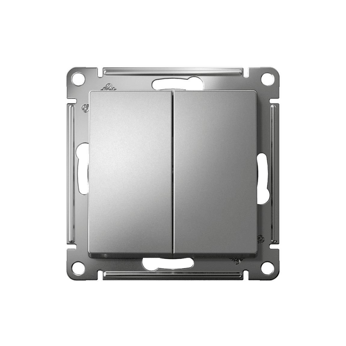 Systeme Electric AtlasDesign Сталь Переключатель 2-клавишный, сх.6/2, 10АХ, мех., быстрозажим. клем. — миниатюра 4