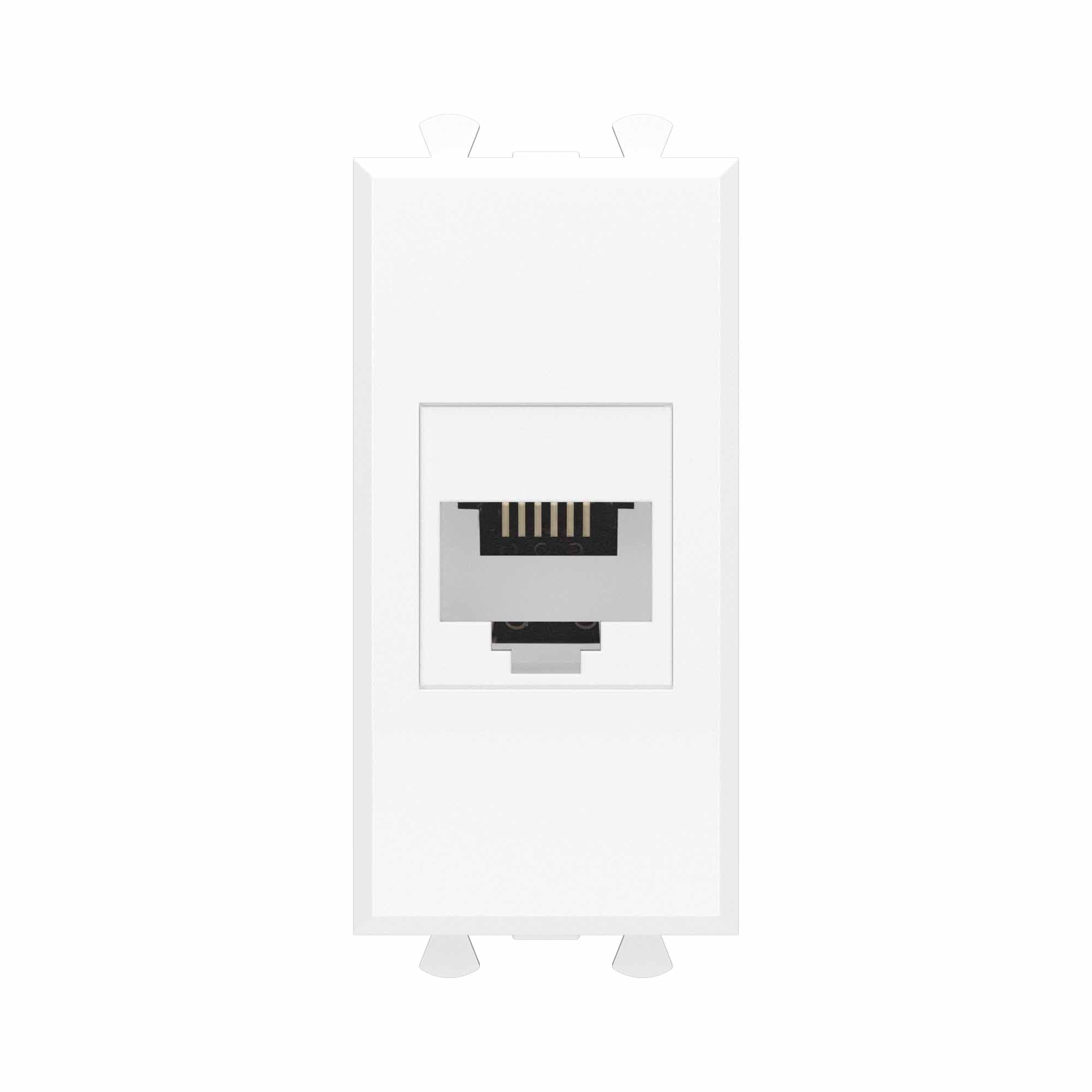 DKC Телефонная розетка RJ-12 без шторки модульная, "Avanti", "Белое облако", 1 модуль — миниатюра 1