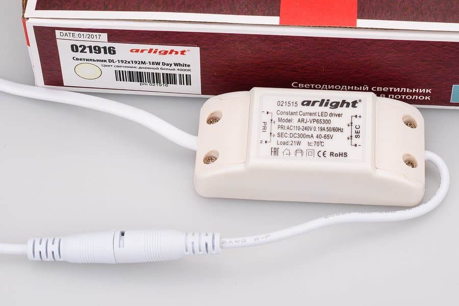 Arlight Светильник DL-192x192M-18W Day White (IP40 Металл, 3 года) 021916 — миниатюра 8