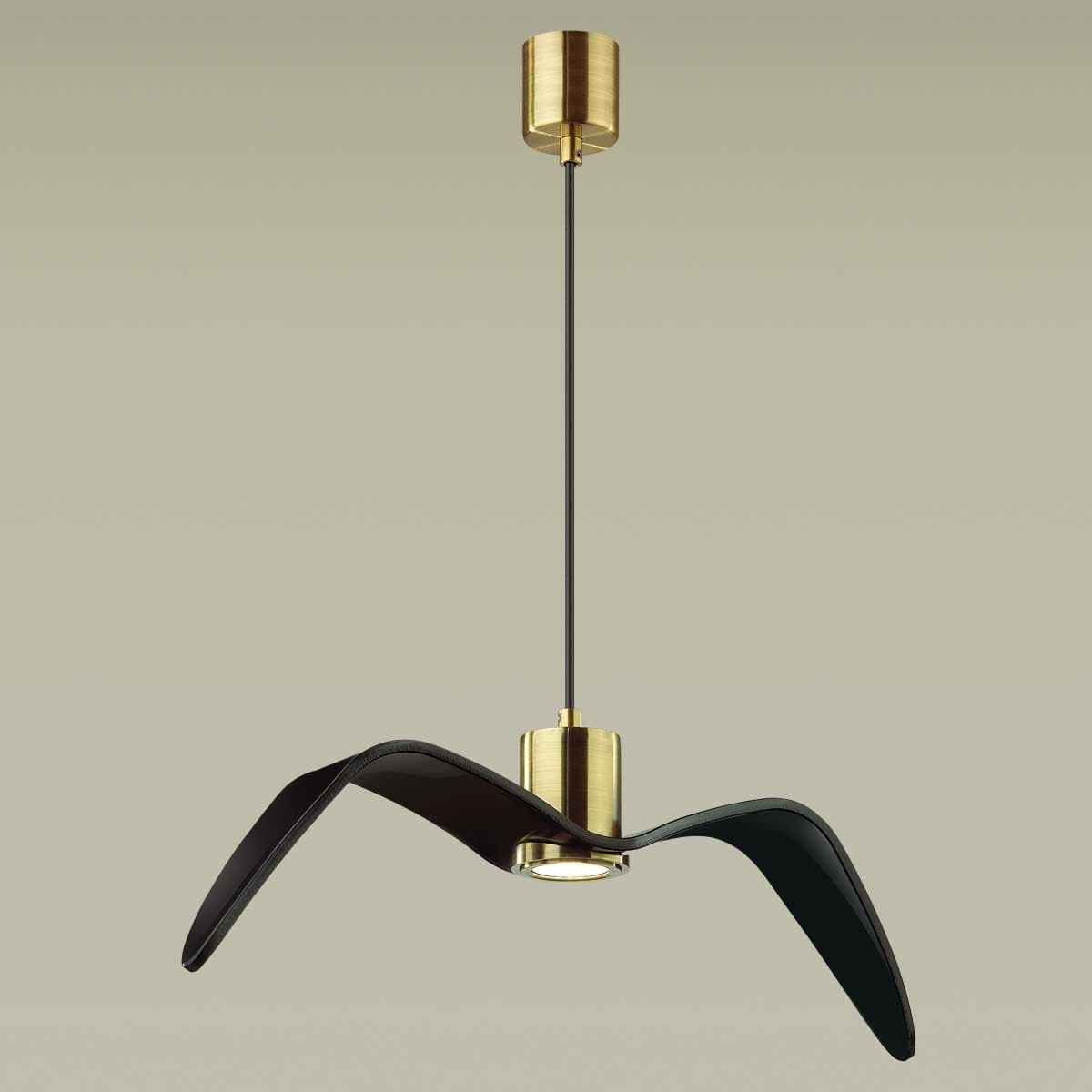 Odeon Light 4900/1C PENDANT ODL22 233 черный/бронзовый/стекло Подвес GU10 1*5W BIRDS — миниатюра 4