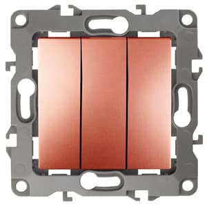 ЭРА 12-1107-14 Выключатель тройной, 10АХ-250В, IP20, 12, Медь Б0019301