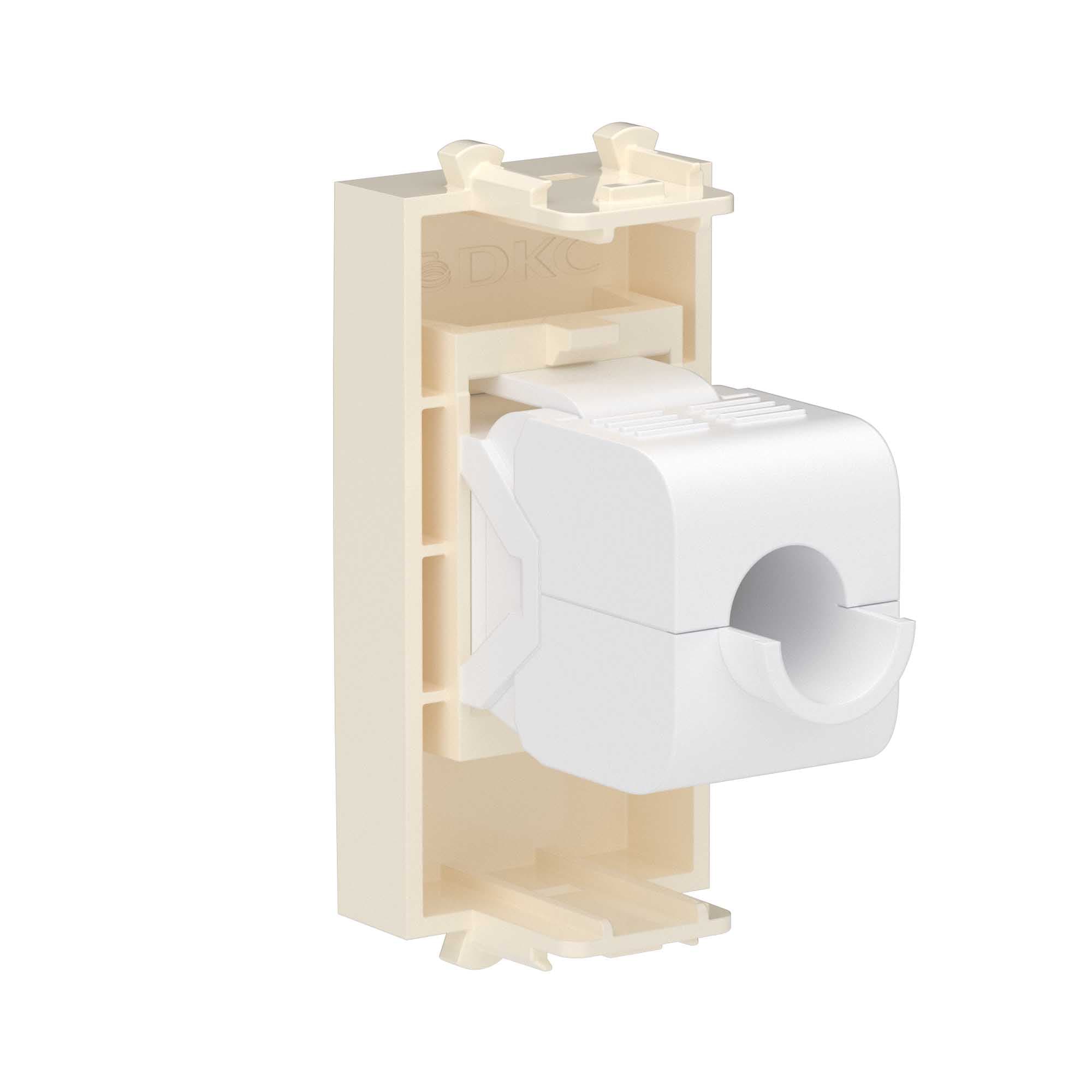 DKC Компьютерная розетка RJ-45 без шторки модульная, кат.5е, "Avanti", "Ванильная дымка", 1 модуль — миниатюра 3