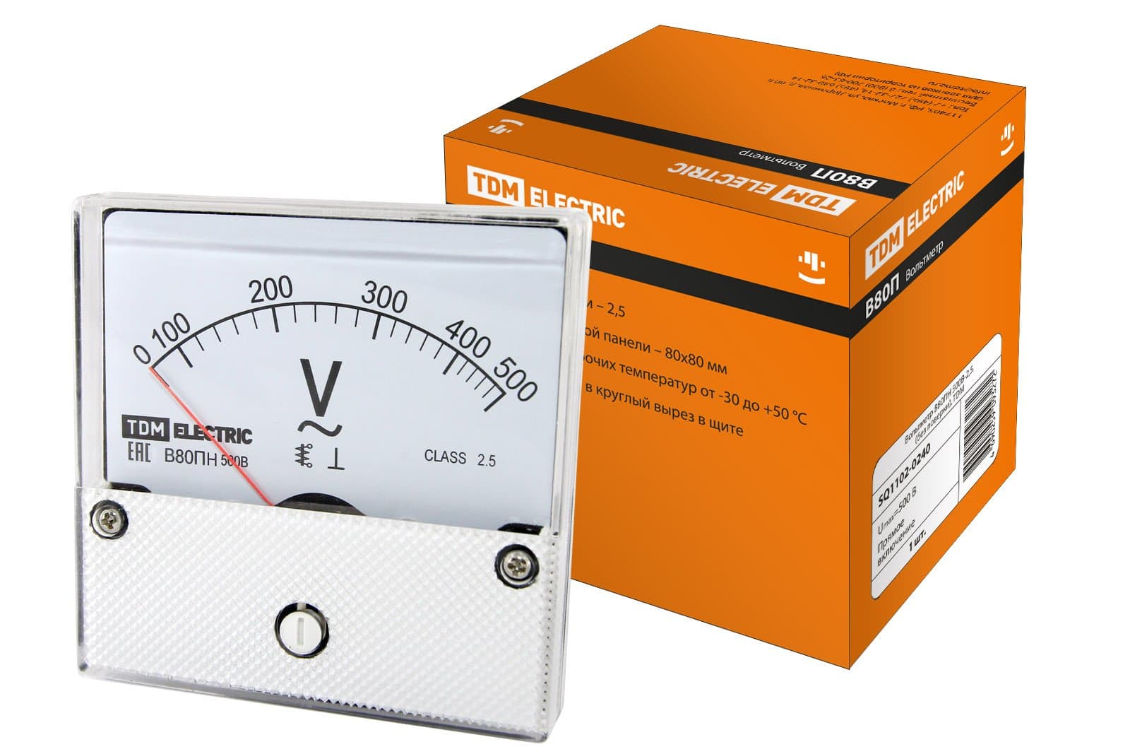 TDM Вольтметр В80ПН 500В-2,5, (без поверки), SQ1102-0240