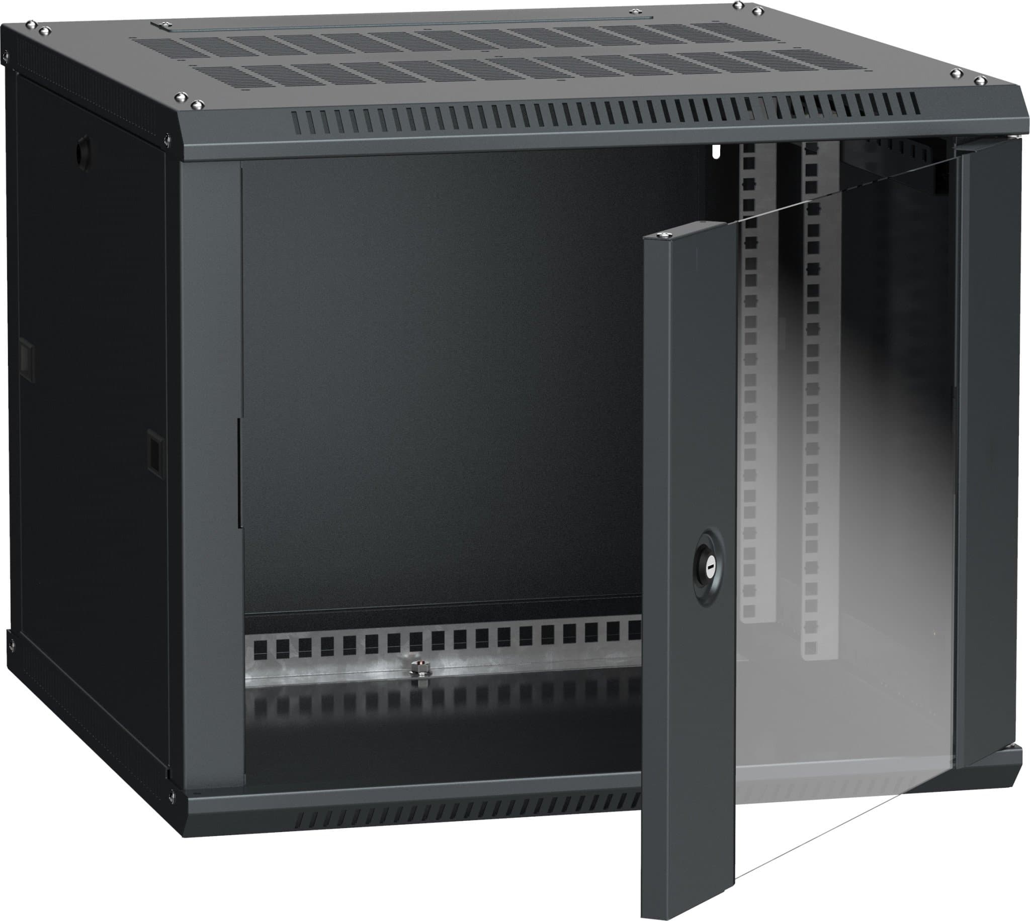 IEK LINEA W ITK Шкаф LINEA W 6U 600x600 мм дверь стекло, RAL9005 LWR5-06U66-GF