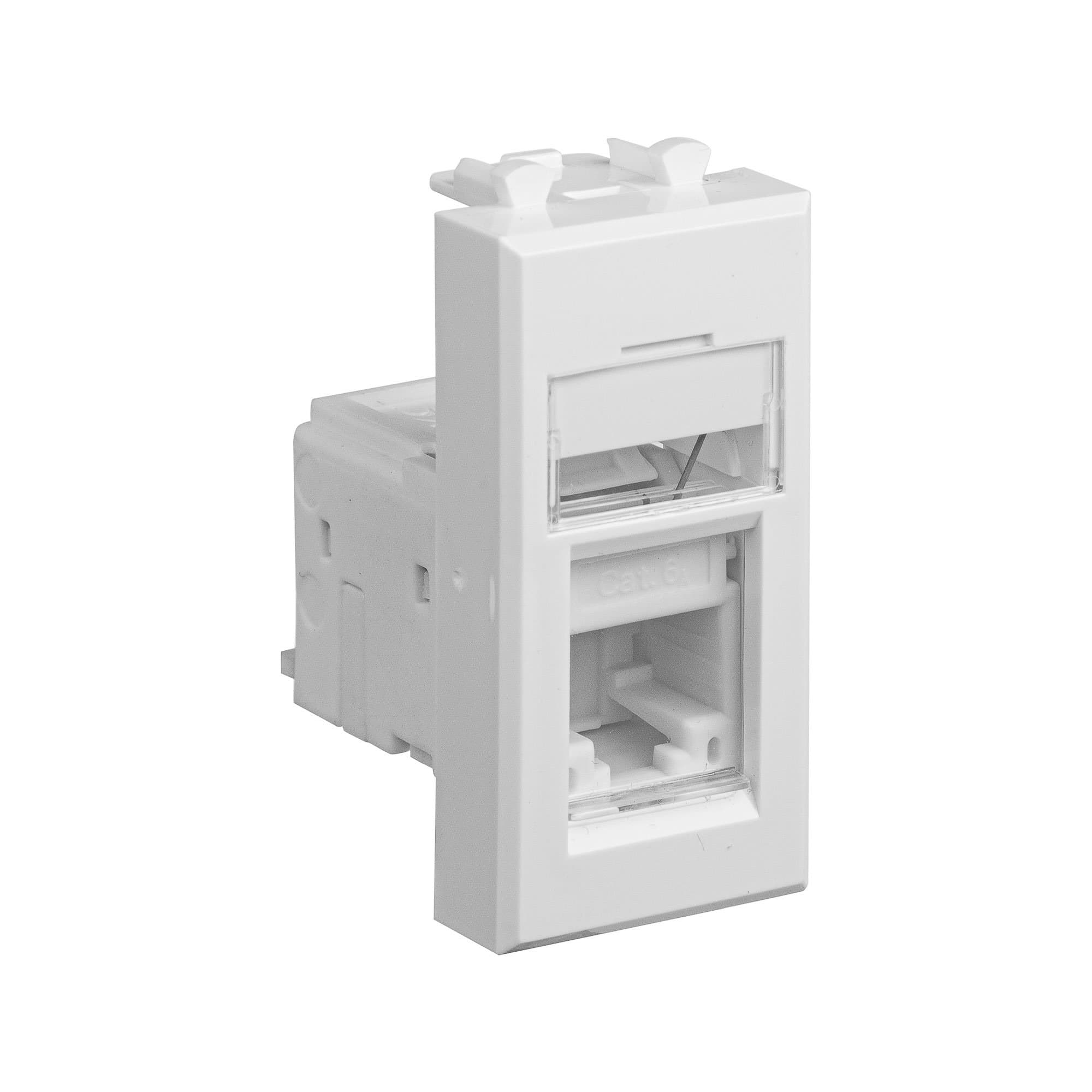DKC Компьютерная розетка RJ-45 модульная, кат.6А, "Avanti", "Белое облако", 1 модуль 4400371 — миниатюра 5