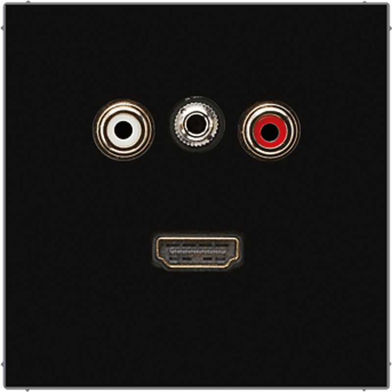 JUNG 2x Cinch Audio (RCA) / Stereo разъем (TRS 3.5 mm) / HDMI, чёрный MALS1082SW