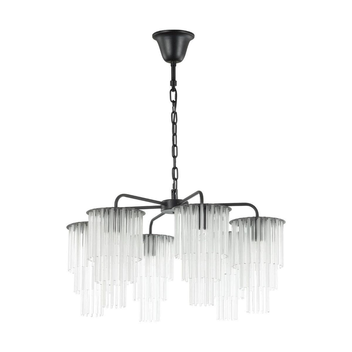 Odeon Light 4921/6 MODERN ODL22 329 черный/прозрач./матов./стекло Люстра E27 6*60W PAPITA — миниатюра 1