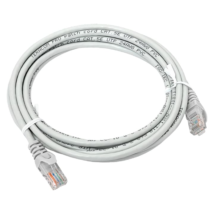 EKF Патч-корд TERACOM Cat.5E (1Гбит/с) неэкранированный UTP оболочка PVC серый (3м)
