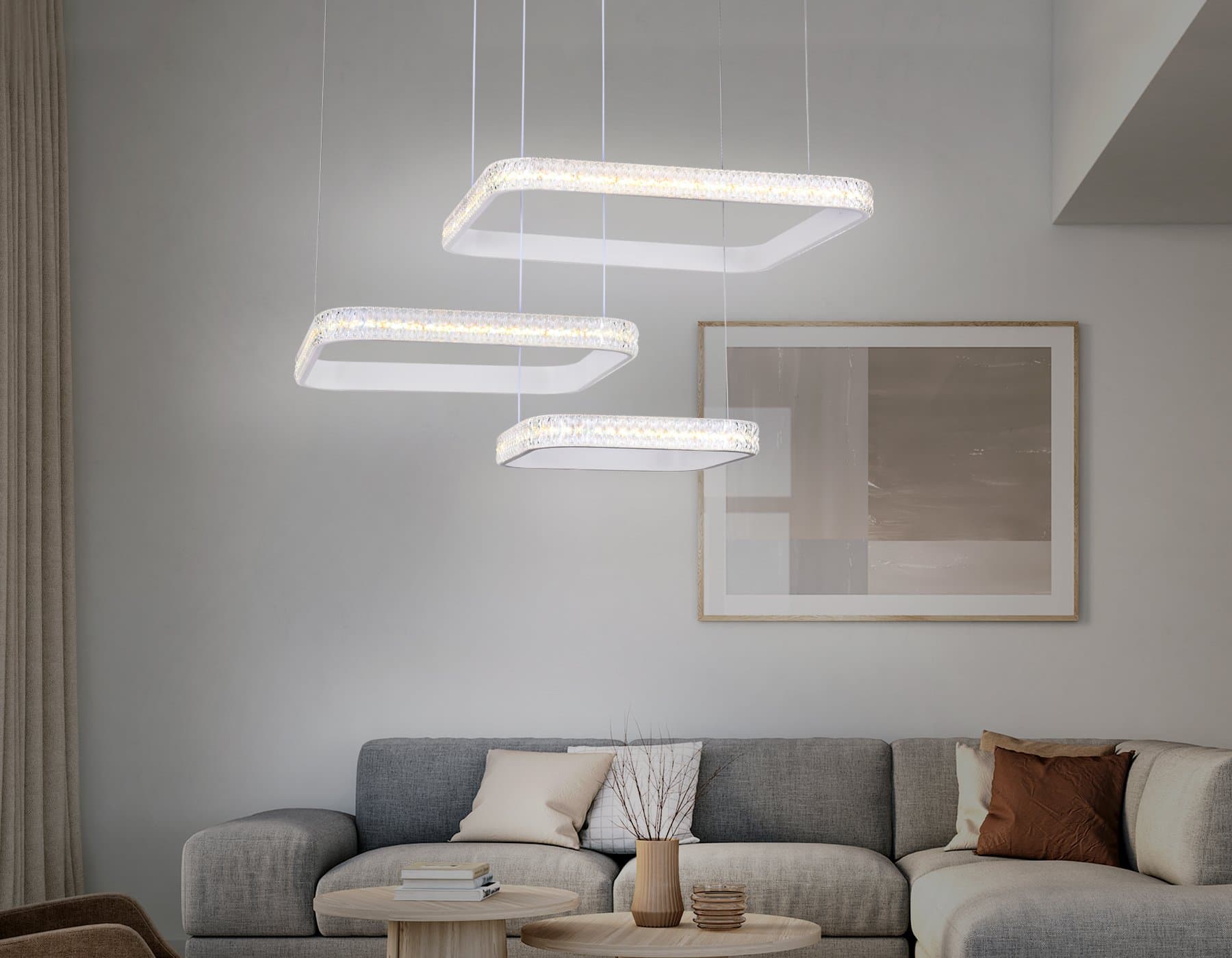 Ambrella Потолочный светодиодный светильник с пультом FA6165 WH белый 131W 720*500*900 (ПДУ РАДИО 2.4) — миниатюра 2