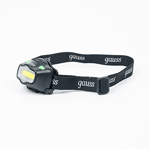 Gauss Фонарь налобный модель GFL308 3W 180lm 3xААА LED 1/12/72 GF308 — миниатюра 1