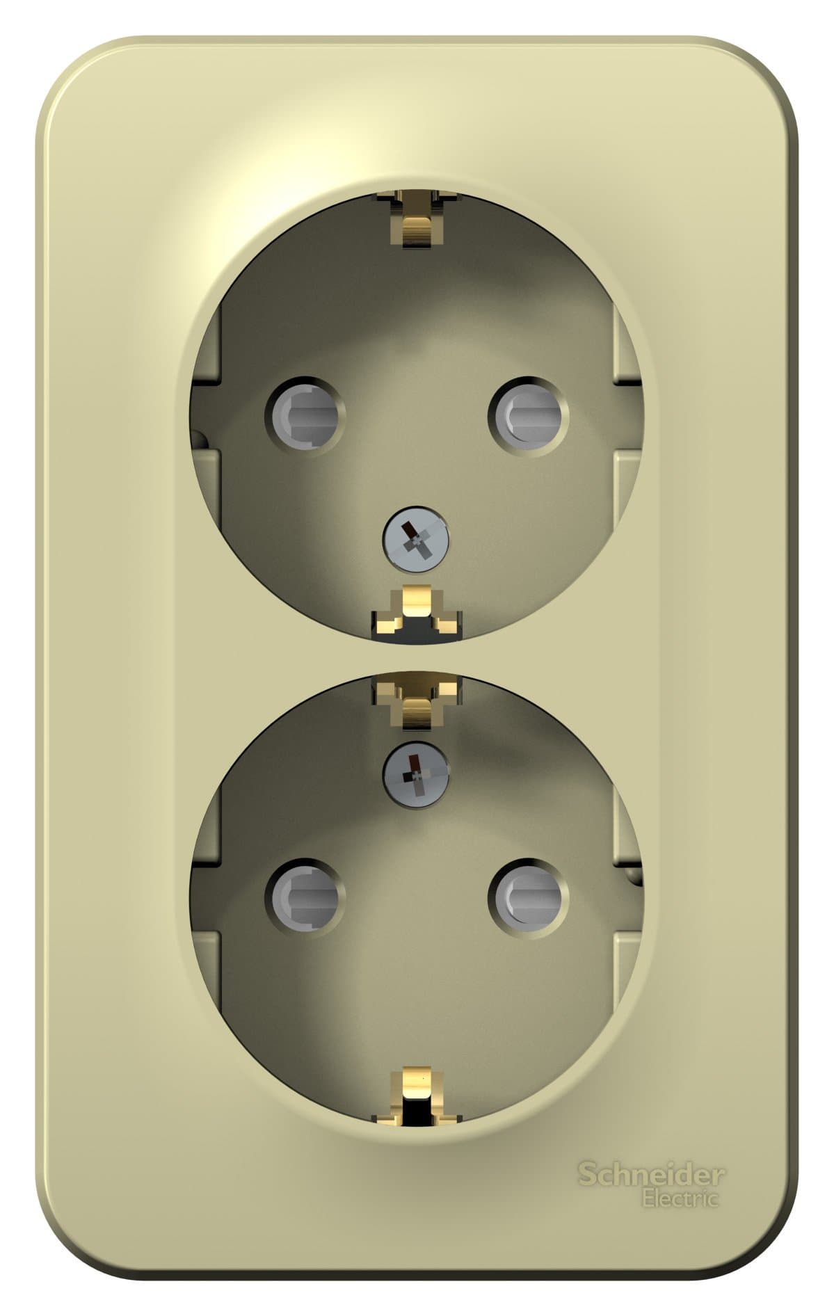 Systeme Electric Blanca наруж Беж Розетка 2-ая с/з со шторками, изолир. пластина 16А, 250В — миниатюра 2