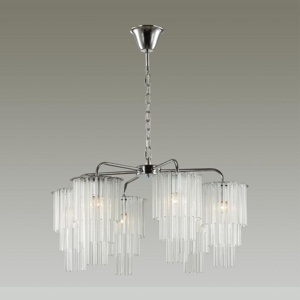 Odeon Light 4920/6 MODERN ODL22 329 хром/прозрач./матов./стекло Люстра E27 6*60W PAPITA — миниатюра 4