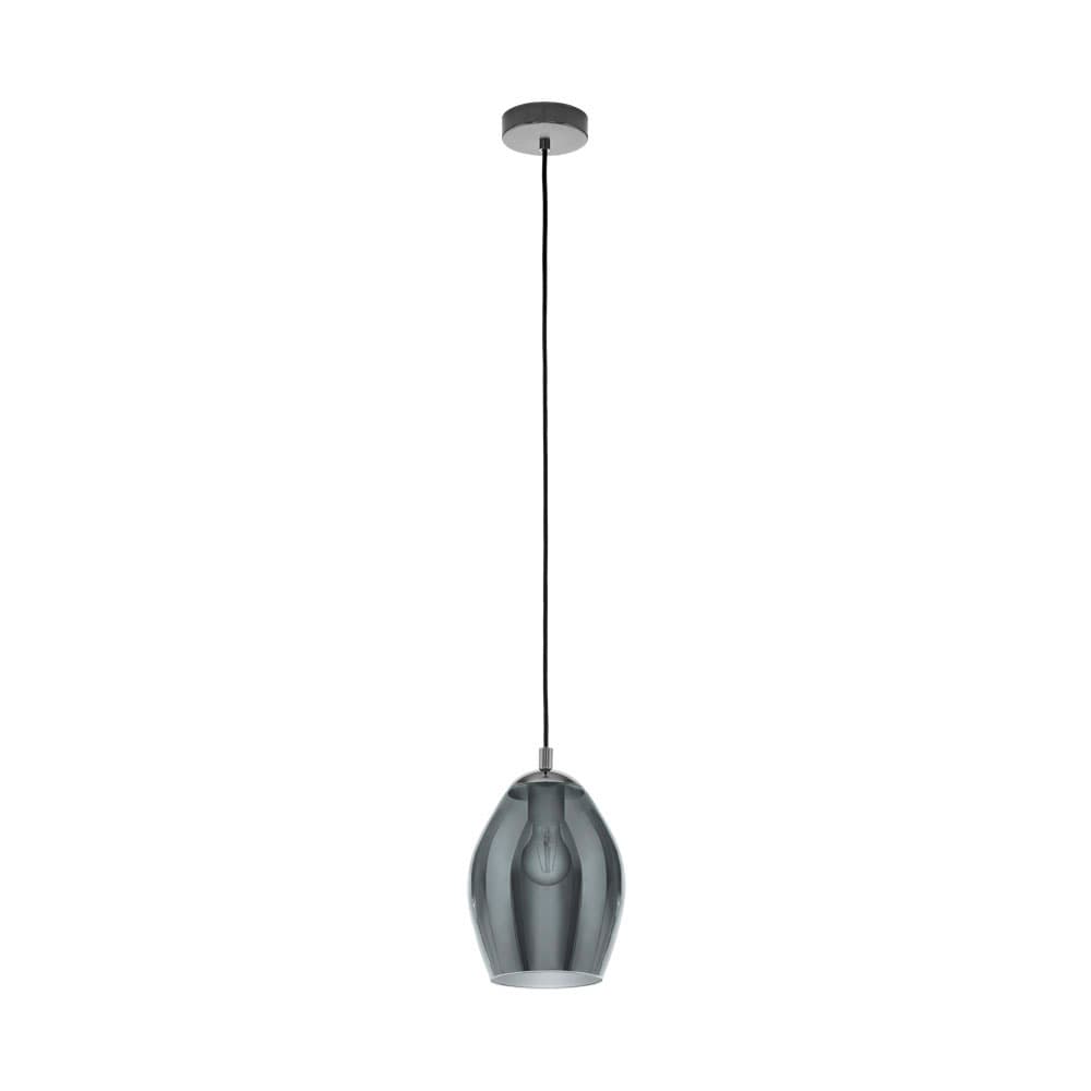 Eglo 39564 Подвес ESTANYS, 1x60W(E27), сталь, никель черный/стекло, черный, прозрачный