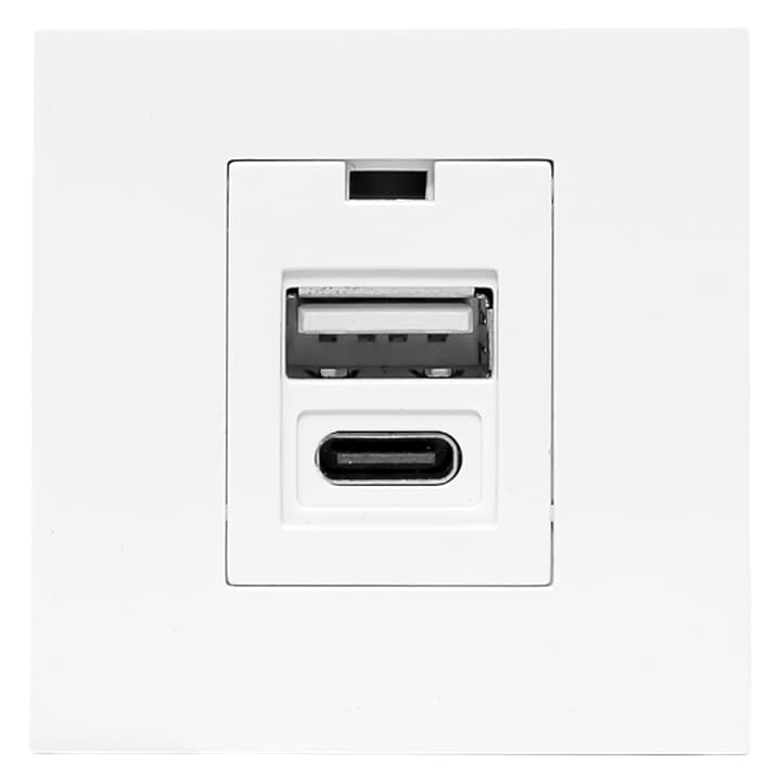 EKF Розетка USB A+C, 2.1А, 2 гнезда, без индикатора, белая — миниатюра 2