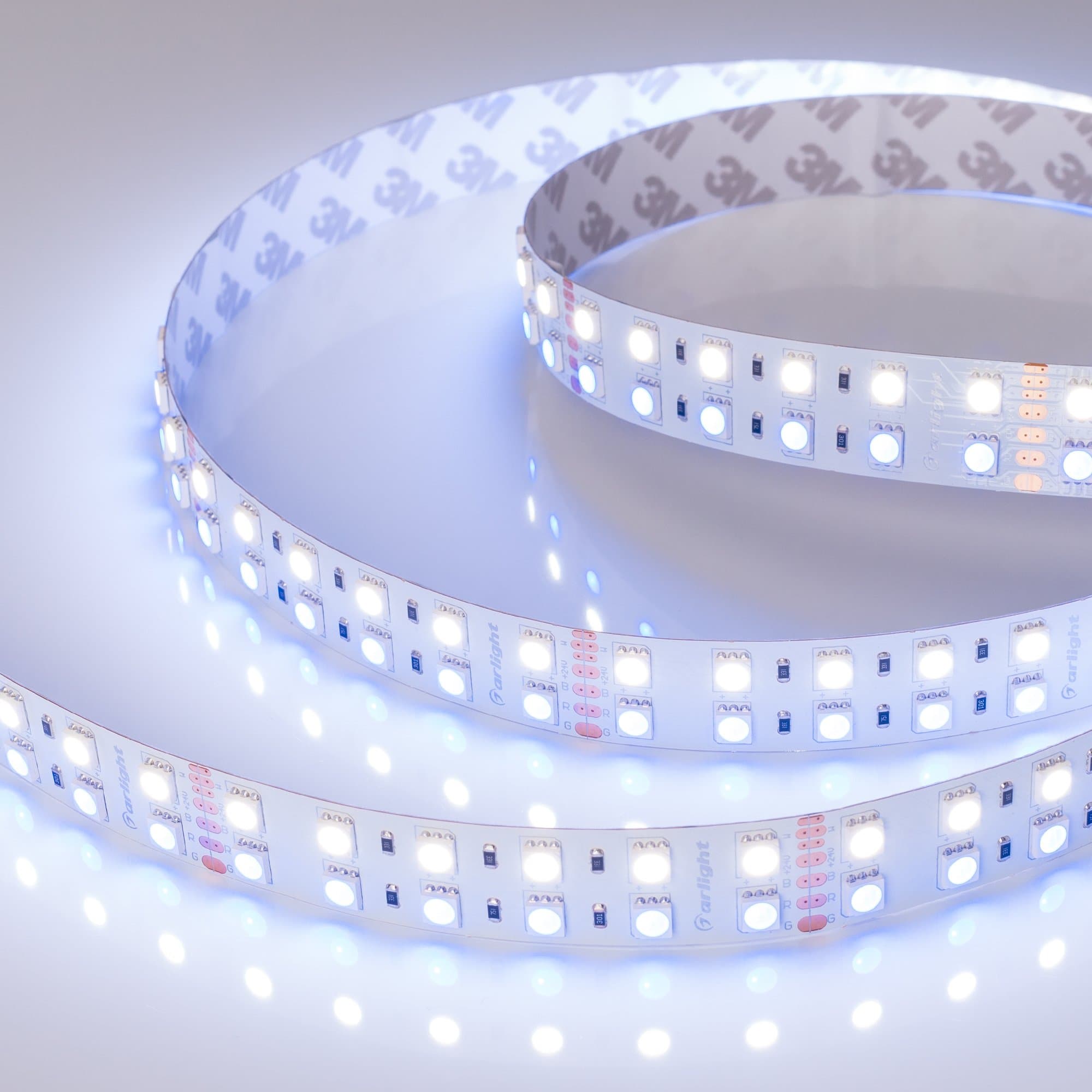 Arlight Светодиодная лента RT 2-5000 24V RGB-White 2x2 (5060, 720 LED, LUX) (32 Вт/м, IP20) 011823(1) — миниатюра 6