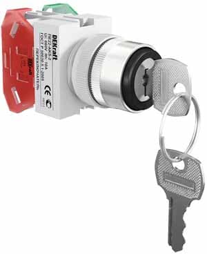 Dekraft Переключатель на 2 фикс. полож. I-O с ключом AKS-2 ПЕ-22 — миниатюра 3