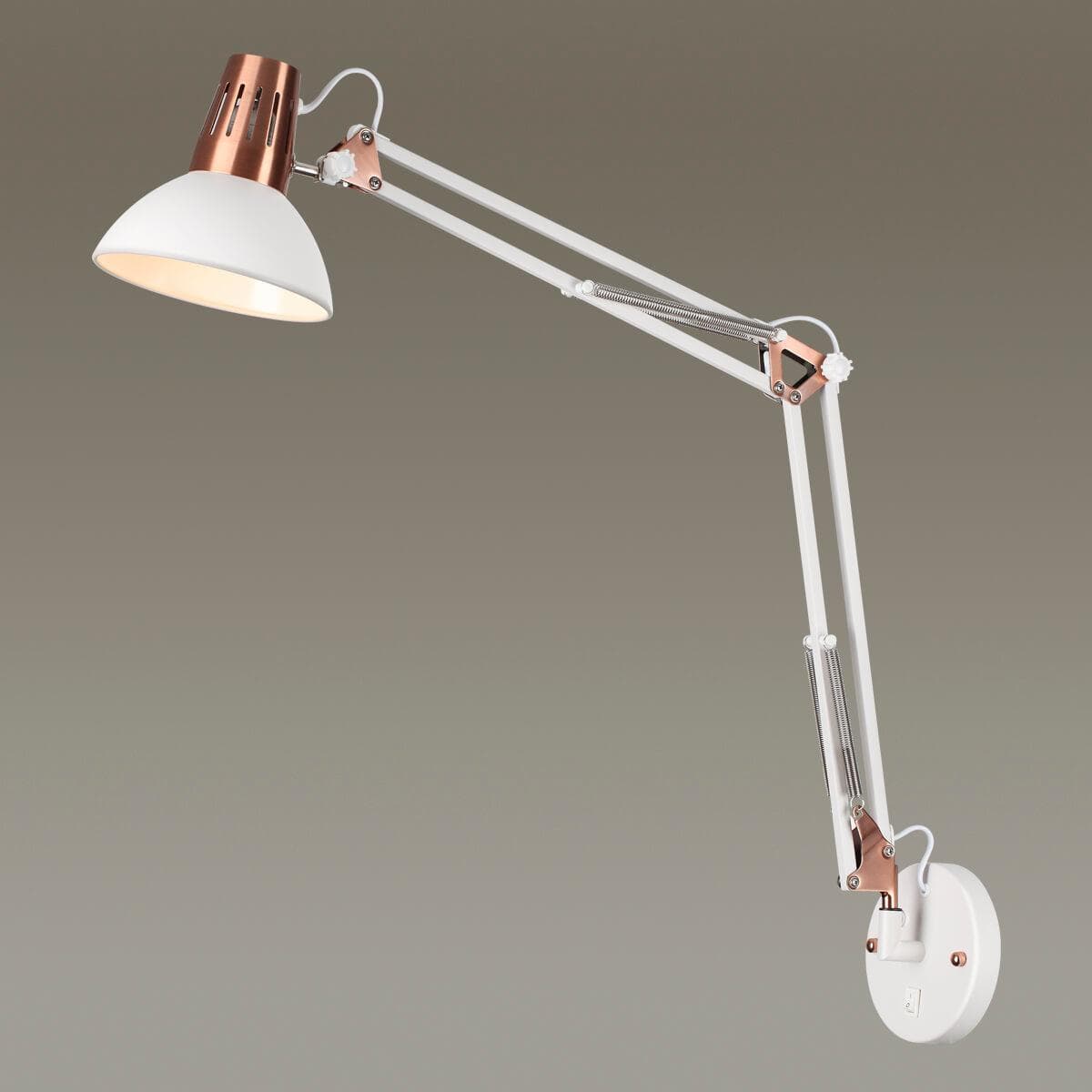 Odeon Light 3344/1W ODL17 120 белый/медный Бра, трансформорматор с выключателем E27 60W 220V KAPAL — миниатюра 2