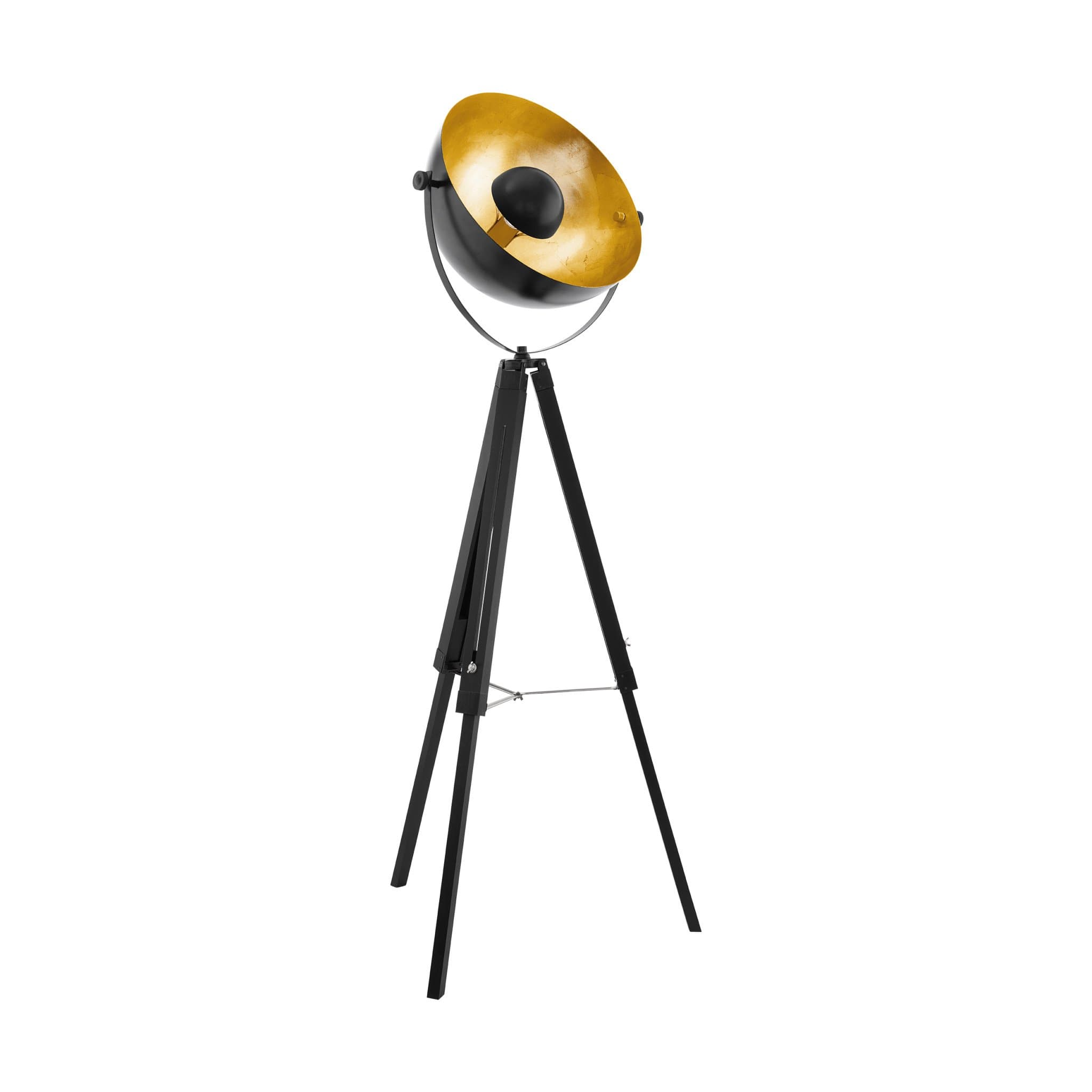 Eglo 49618 Торшер COVALEDA, 1х60W (E27), 550, H1640, дерево, сталь, черный, латунь, золото